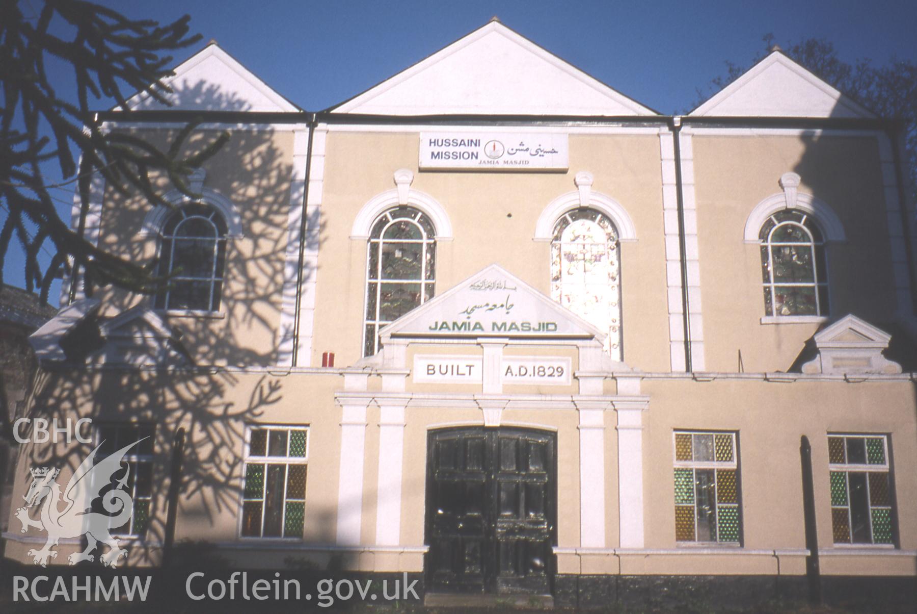 RCAHMW digital photographic survey of Hussaini Mission; Ebenezer, Ebenezer Terrace, Newport, by Stephen Hughes, 26/3/1996.