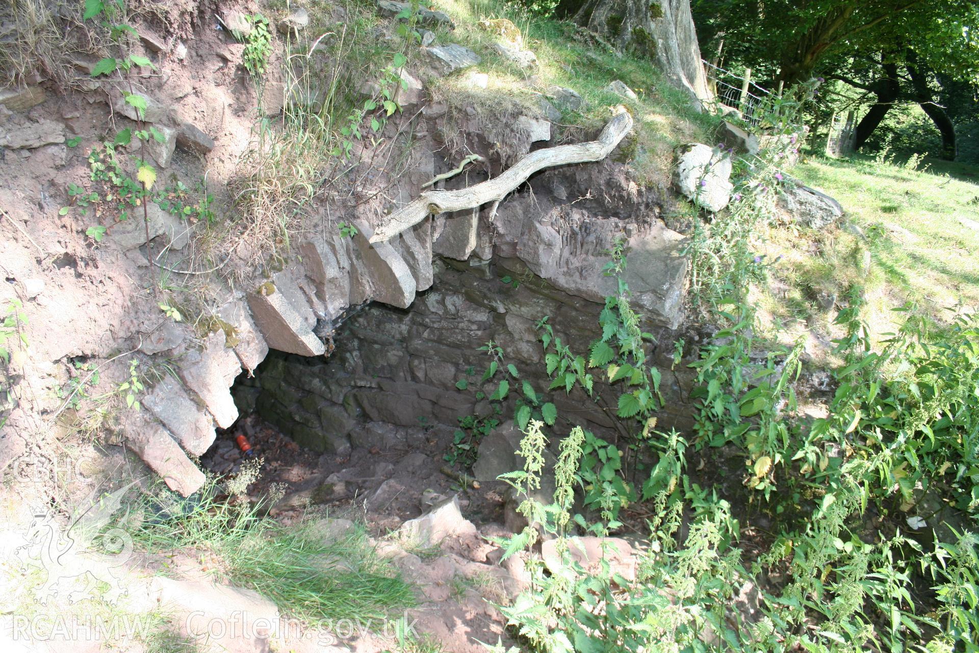 The surviving section of the south-east face of the tramway bridge.