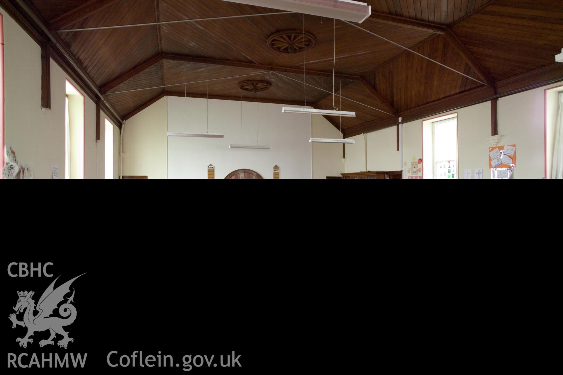 Interior of school room, oblique, from southwest.