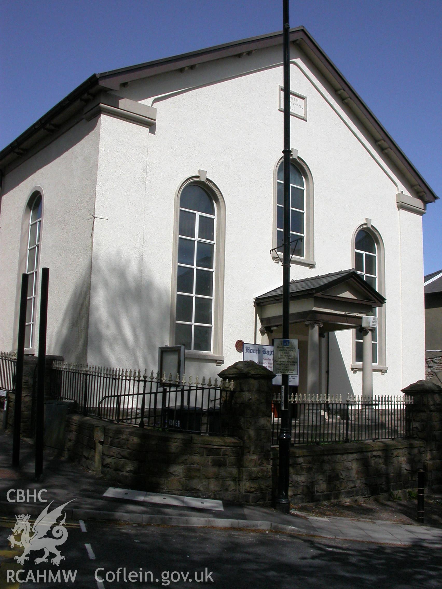 Main south-west chapel front, designed by works engineer Thomas Thomas in 1865, from SW.