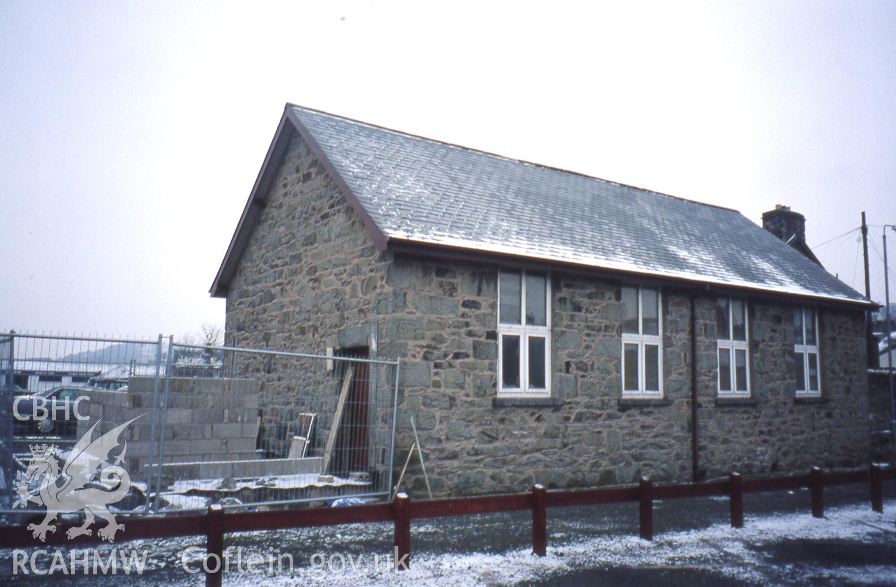 Exterior, NE & SE(rear) elevations showing modern extension under construction.