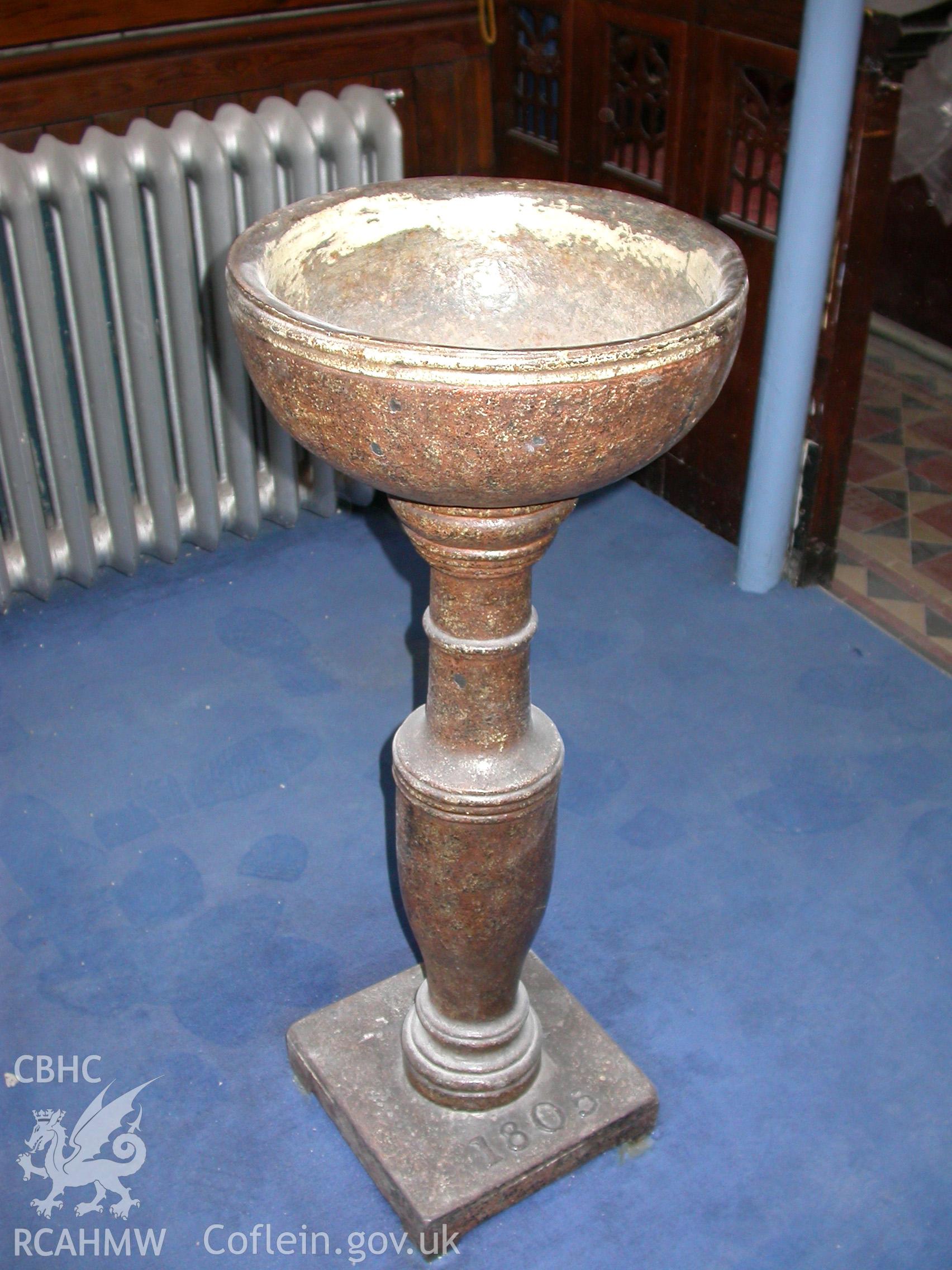 Cast-iron font of 1805 seen from the NE.