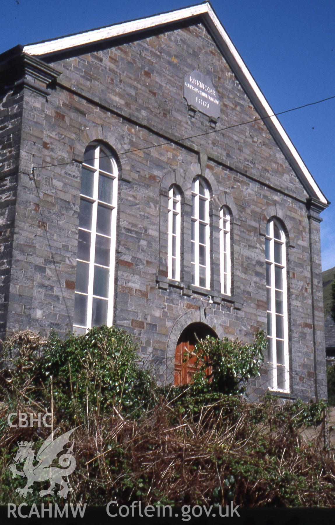 RCAHMW digital photographic survey of Ebeneser Welsh Independent Chapel; Ebenezer, Dinas Mawddwy, by Stephen Hughes, 28/4/1999.