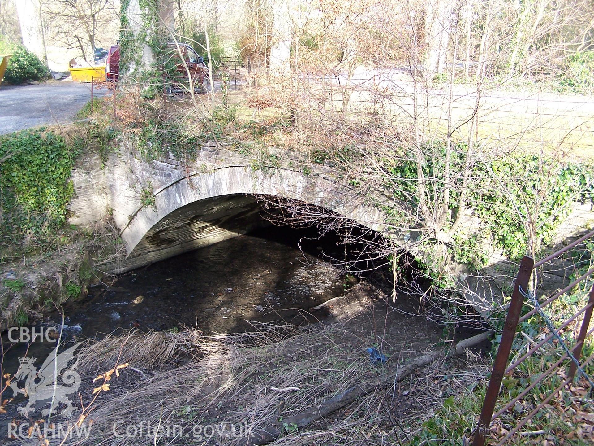 Colour digital photograph of Castle Malgwyn Bridge 2, Castell Malgwyn, by Louise Barker, 01/03/2006.