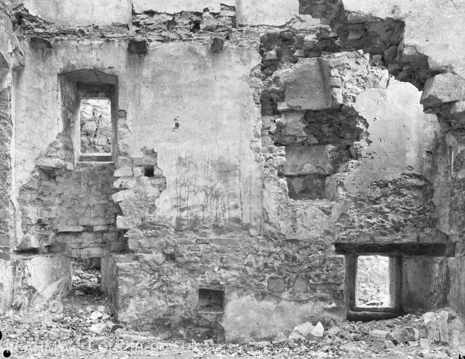 Interior view of windows at Boverton Place, St Brides Major taken 06.04.65.