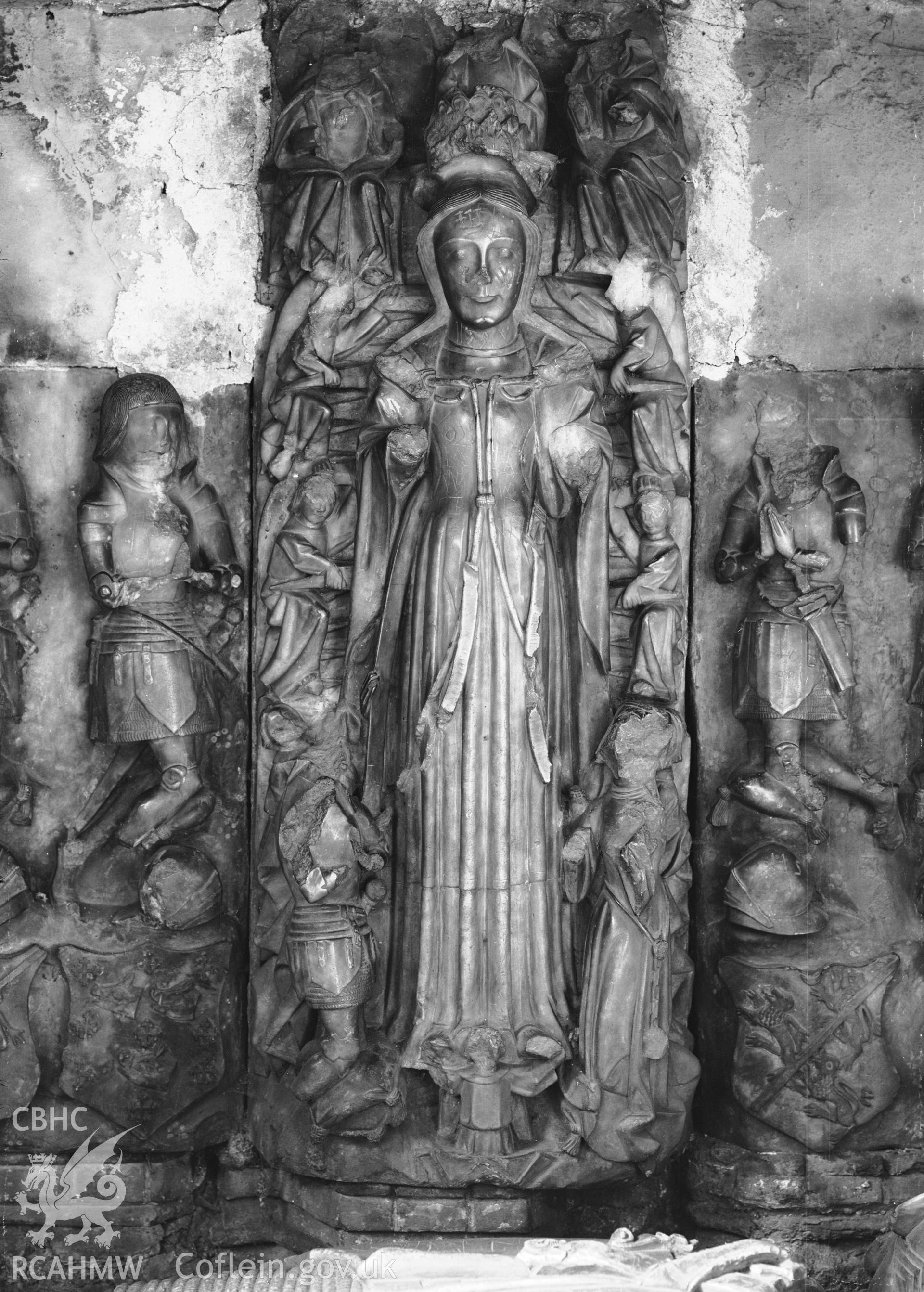 View showing the Herbert tomb at St Mary's  Priory, Abergavenny.