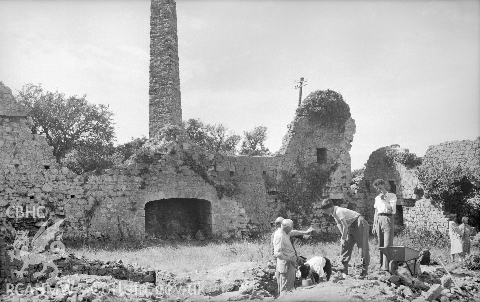 View from the south east showing excavation in progress