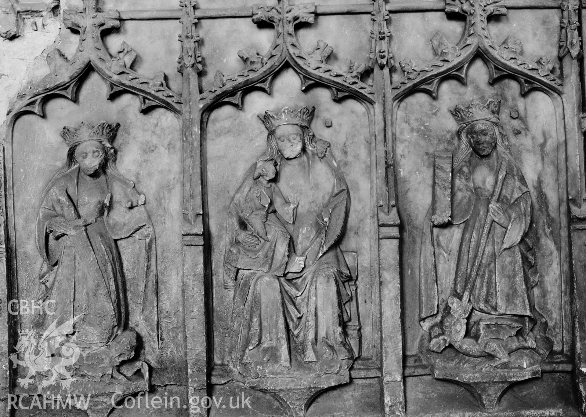 View showing the Herbert tomb at St Mary's  Priory, Abergavenny.