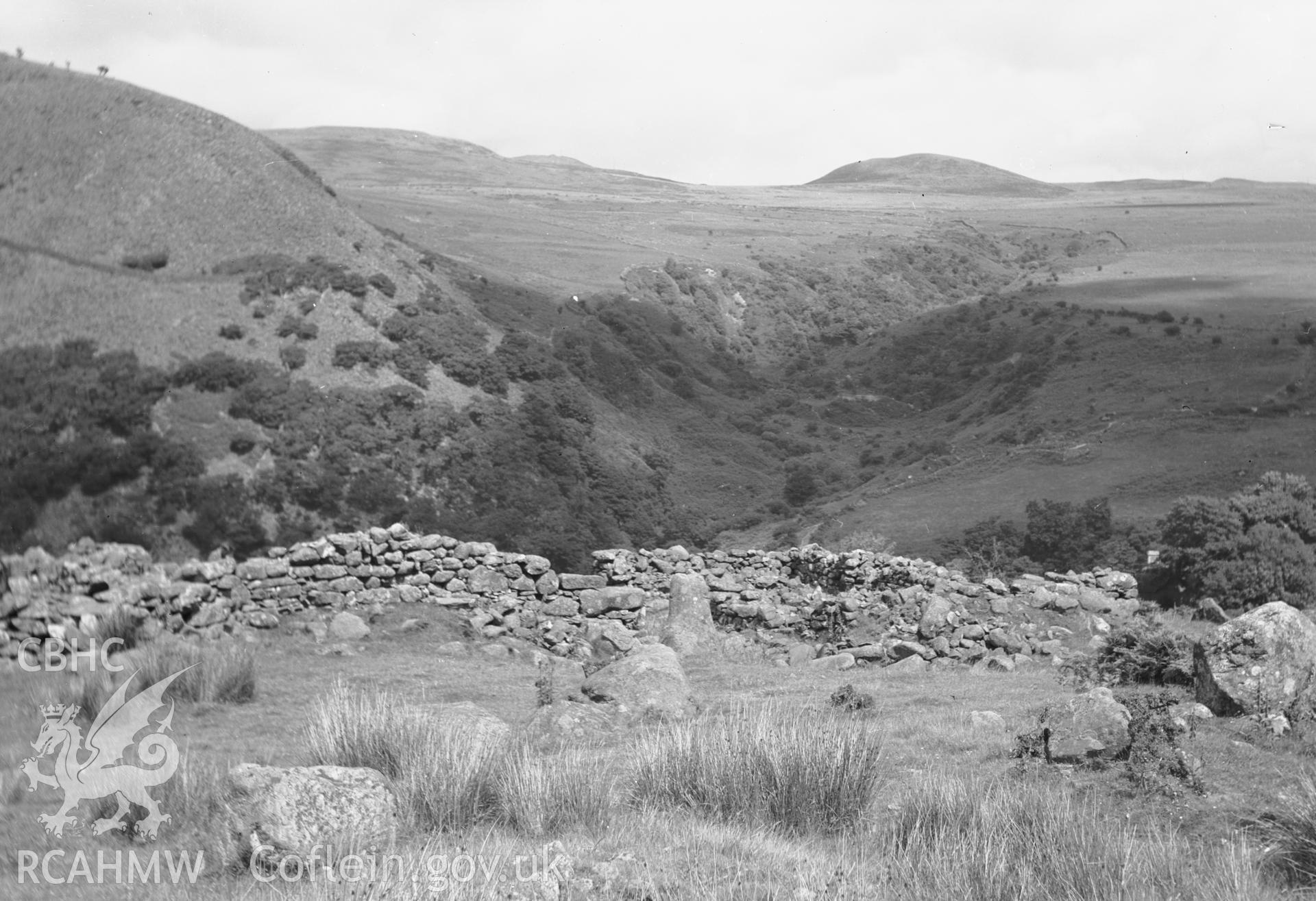 View of site from the north, Garreg Fawr Longhouse and Farmstead.