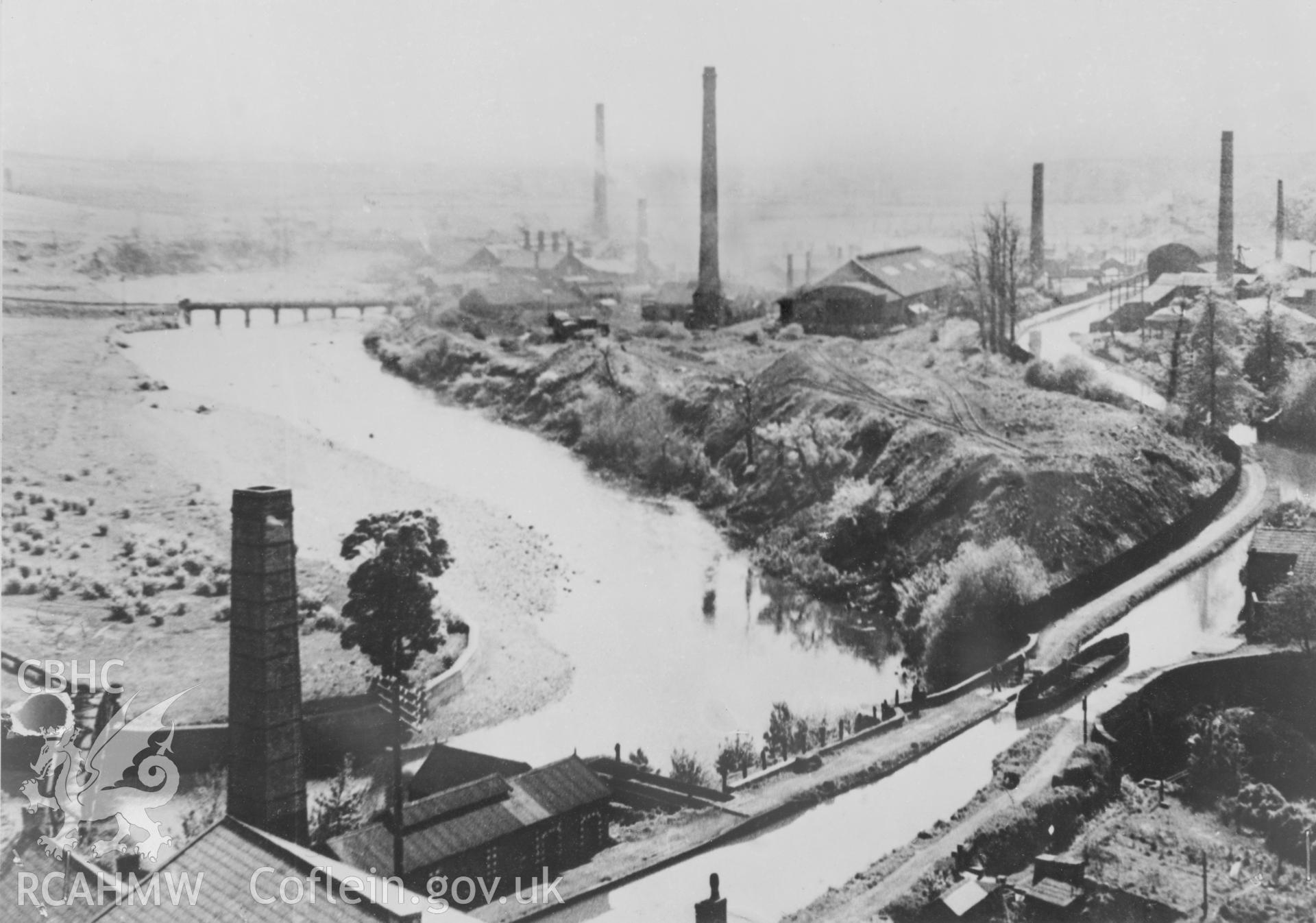 Copy of an early image of unknown origin showing the steam pumphouse looking south from the church tower.