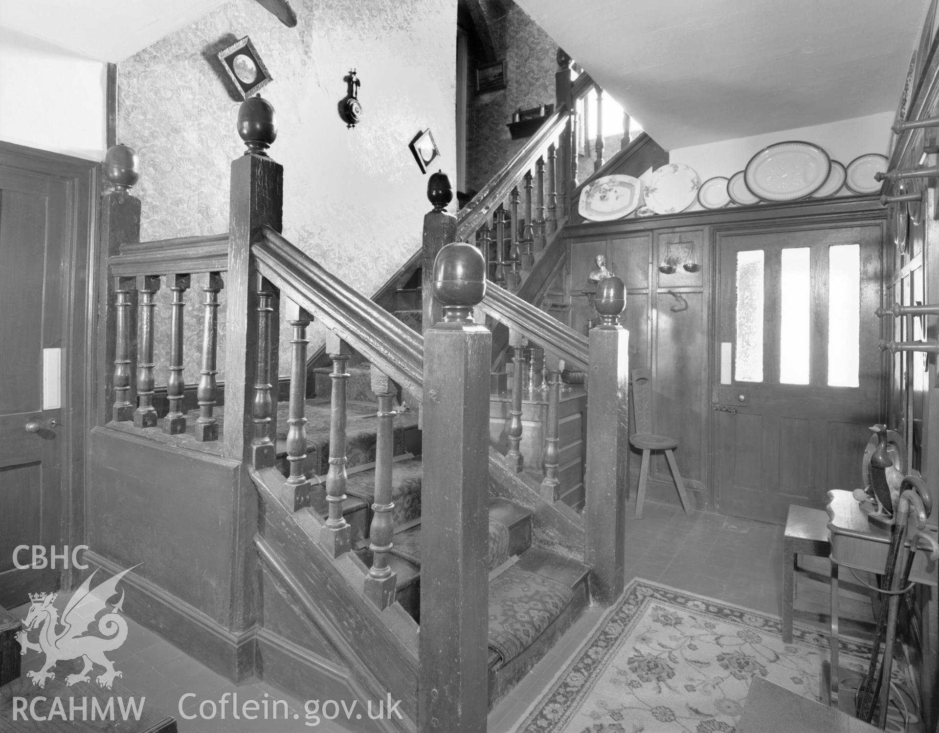 Seventeenth-century staircase at Old Park, Port Talbot taken 22.06.65.