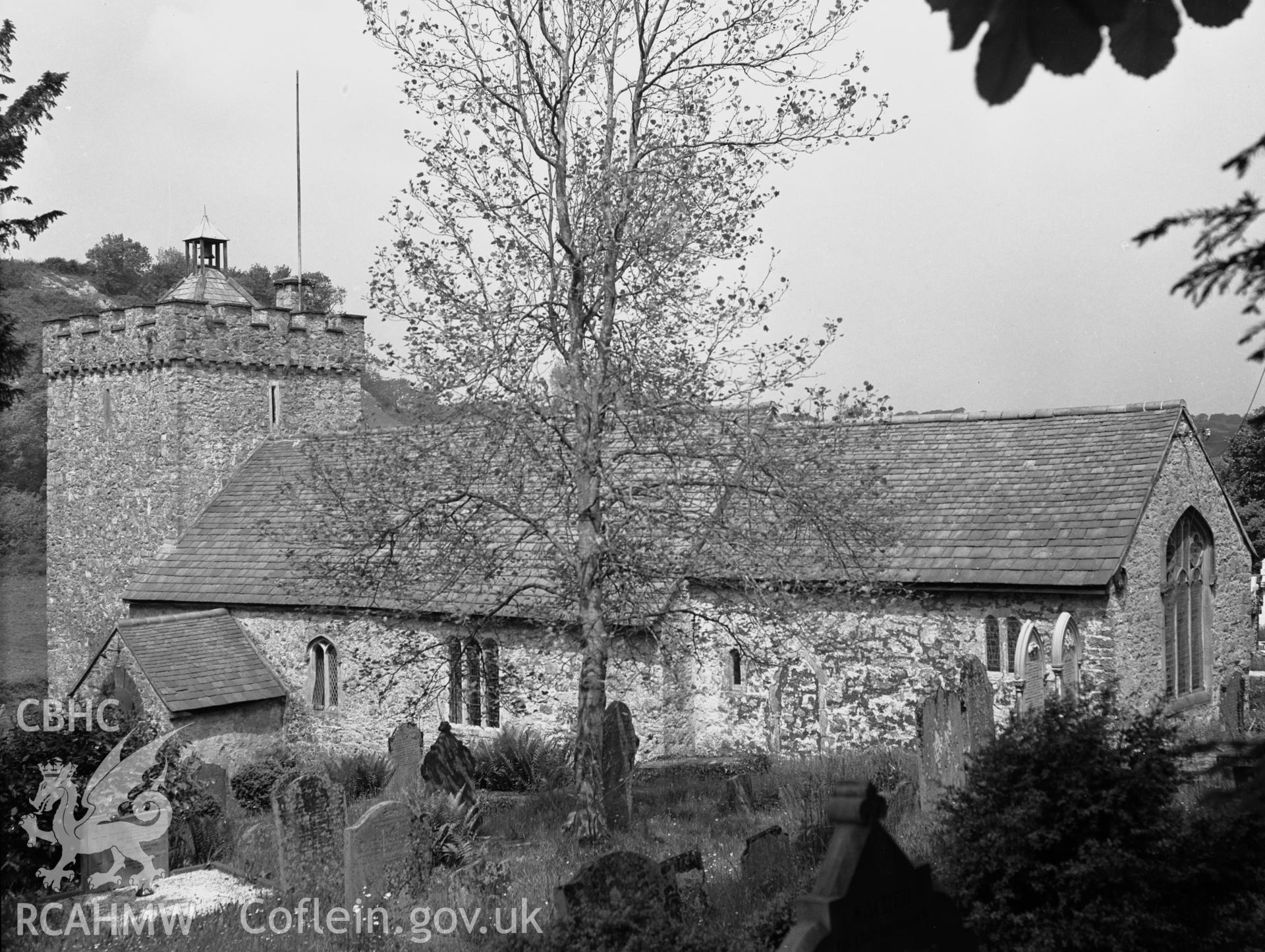 Exterior view of Bishopston Church, Gower from the southeast, taken 10.06.1941.