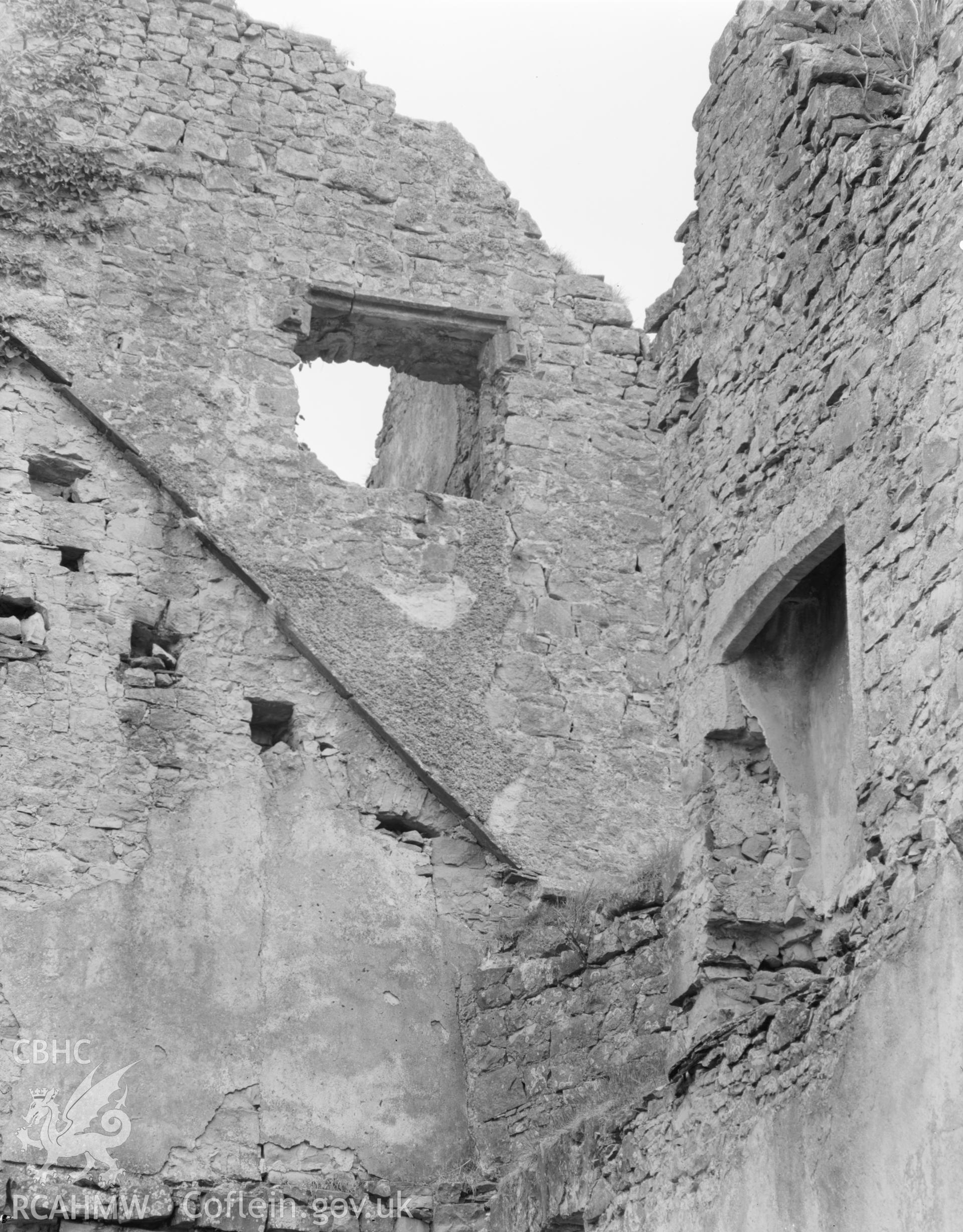 View of window and fireplace at Boverton Place, St Brides Major taken 06.04.65.