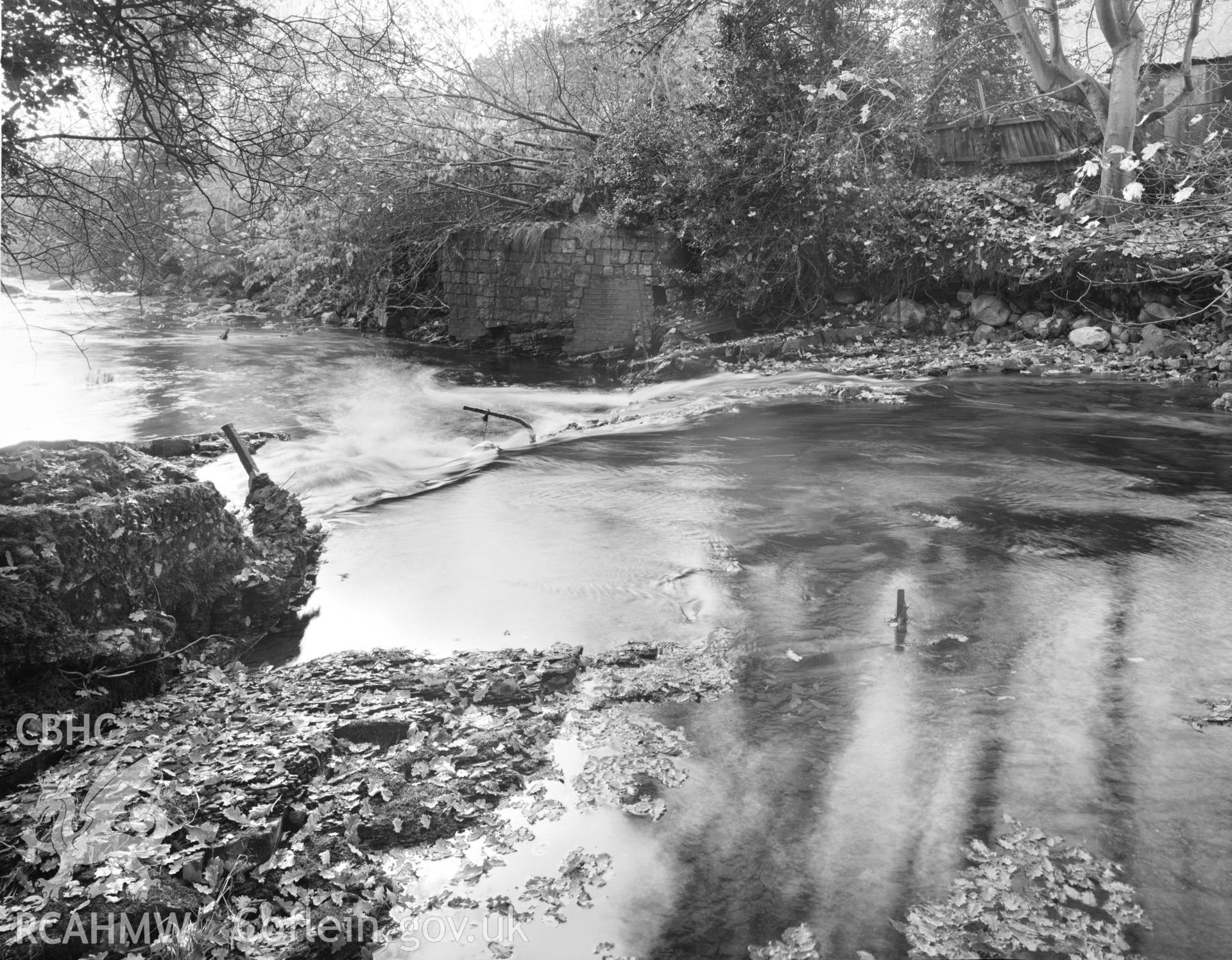 Giedd Feeder Weir, looking south-west towards intake, the wrought iron rods supported a timber weir.