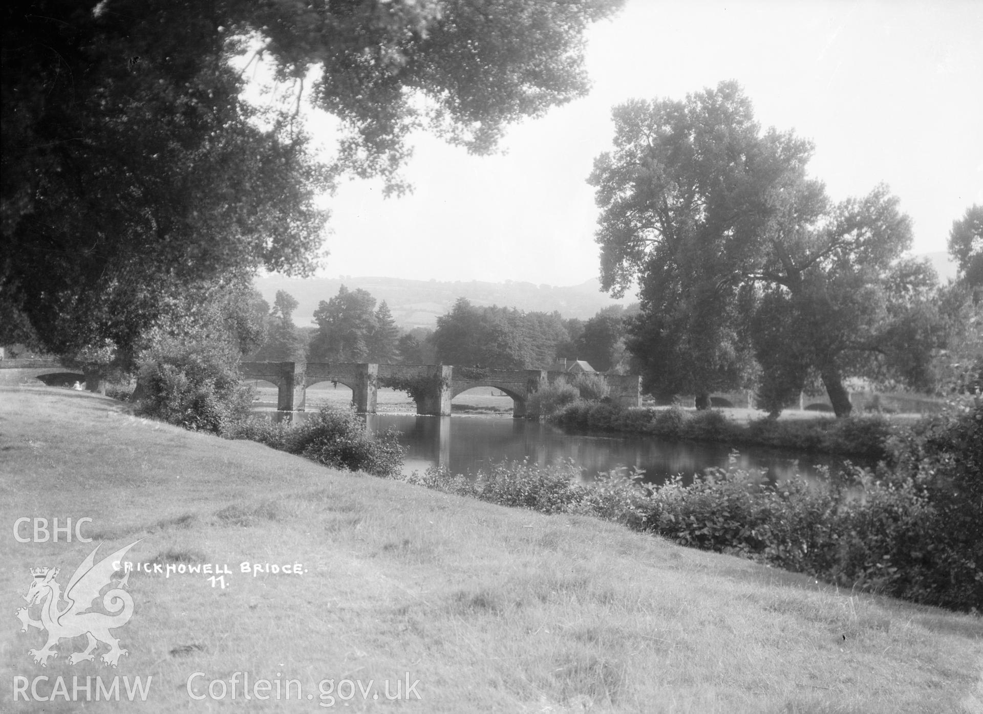 View of Crickhowell Bridge,  taken by W A Call circa 1920.