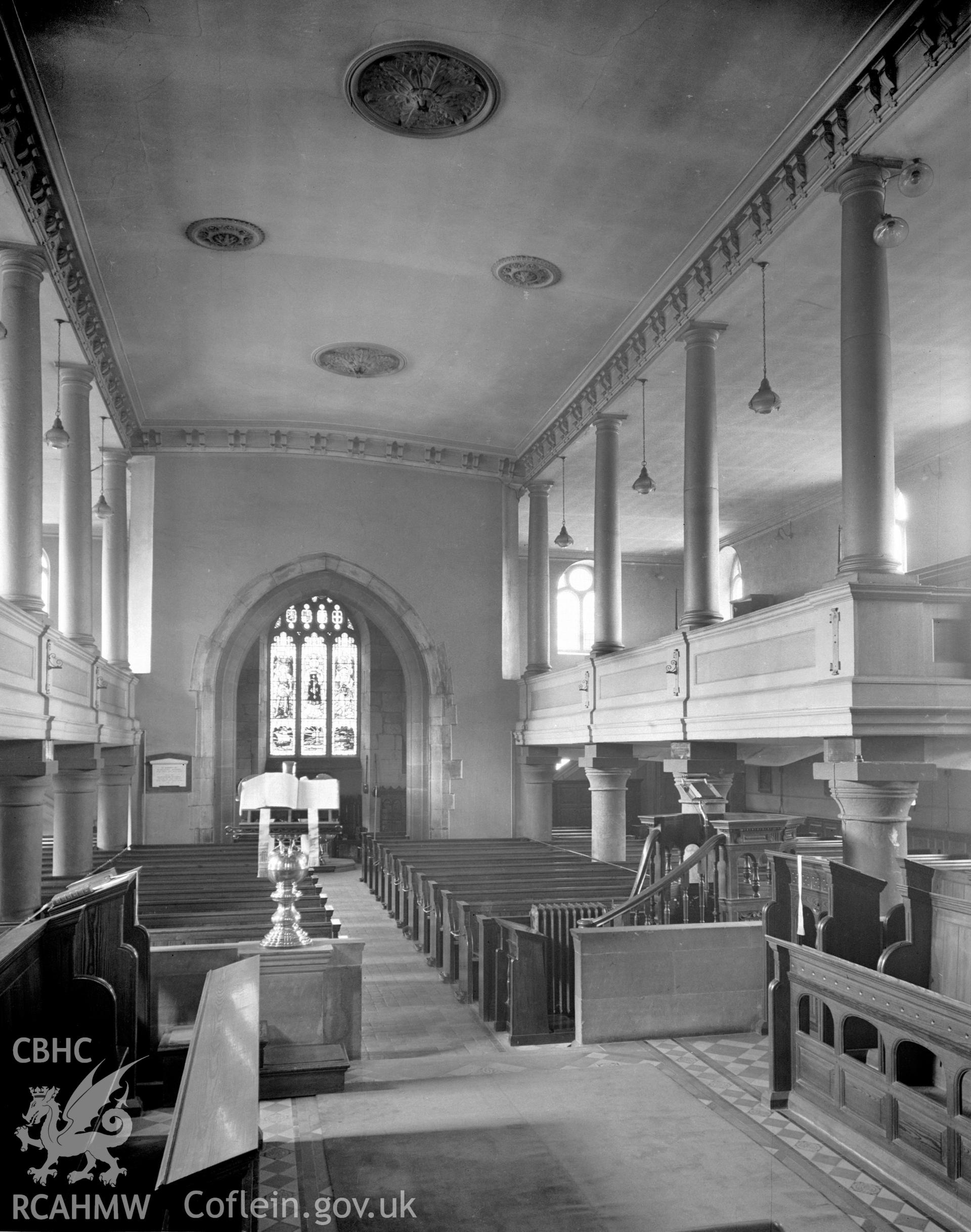 Interior view looking west, taken by RCAHMW 13.05.1942.