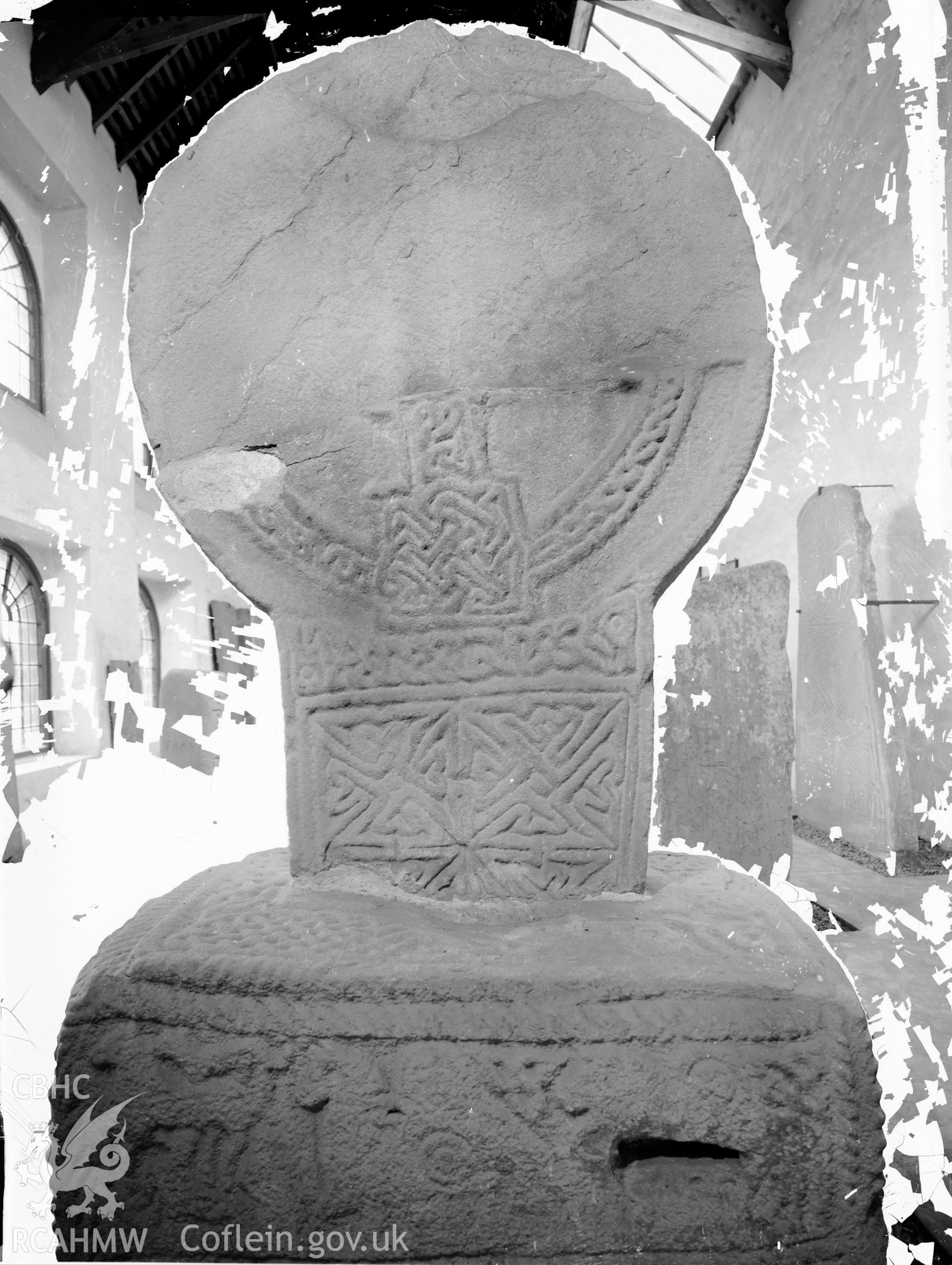 View of Conbelin Stone in Margam Stones Museum