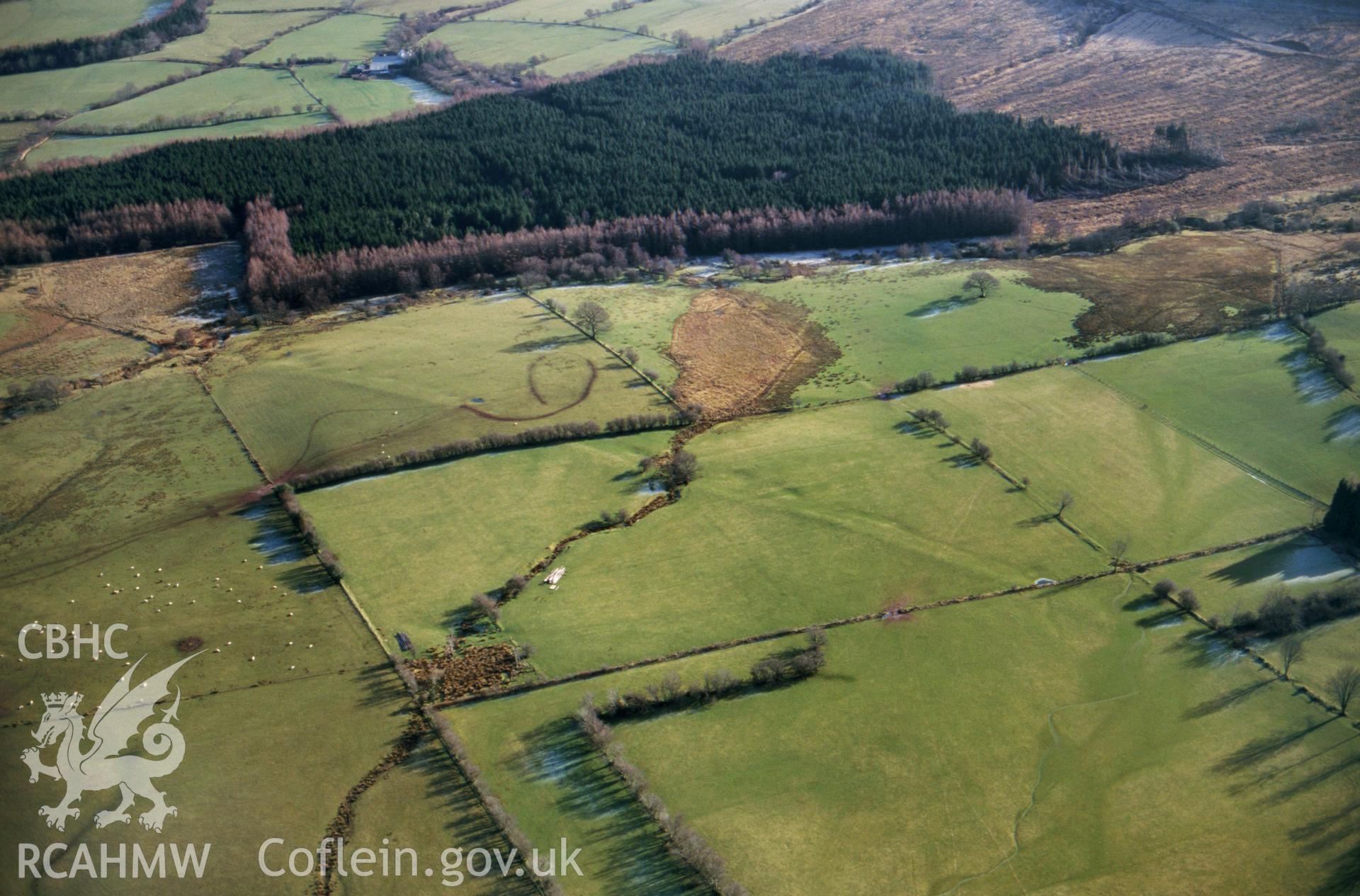 Aerial view of Plas y Fan Roman Road SN943236.