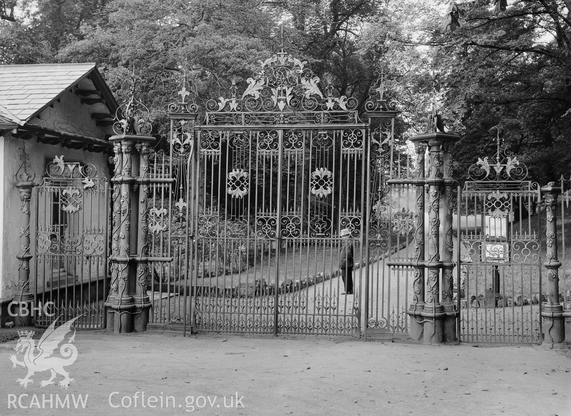 View of Pontypool Park Gates.