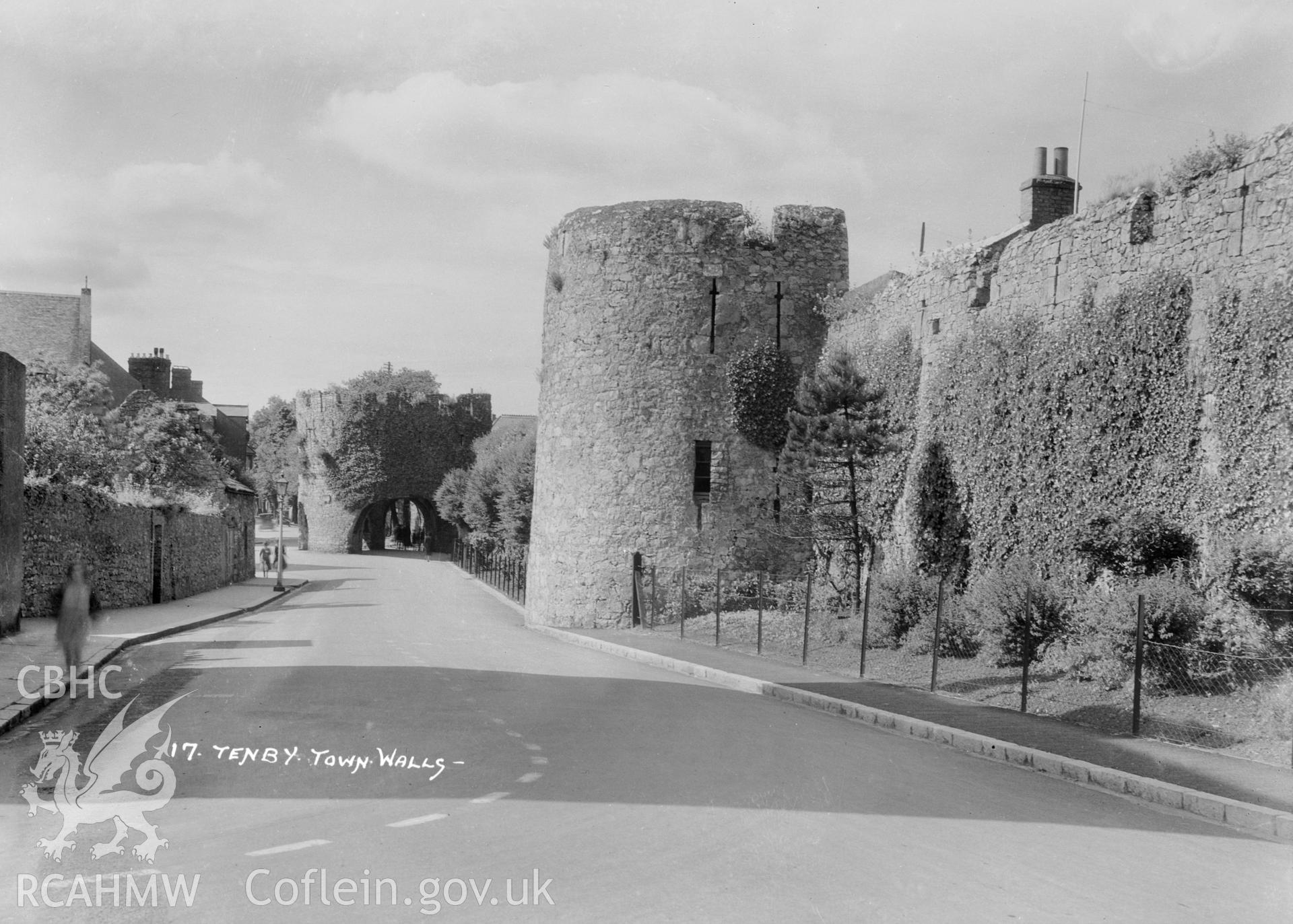 View of Tenby Town Walls, Pembs. taken by W A Call 1931.