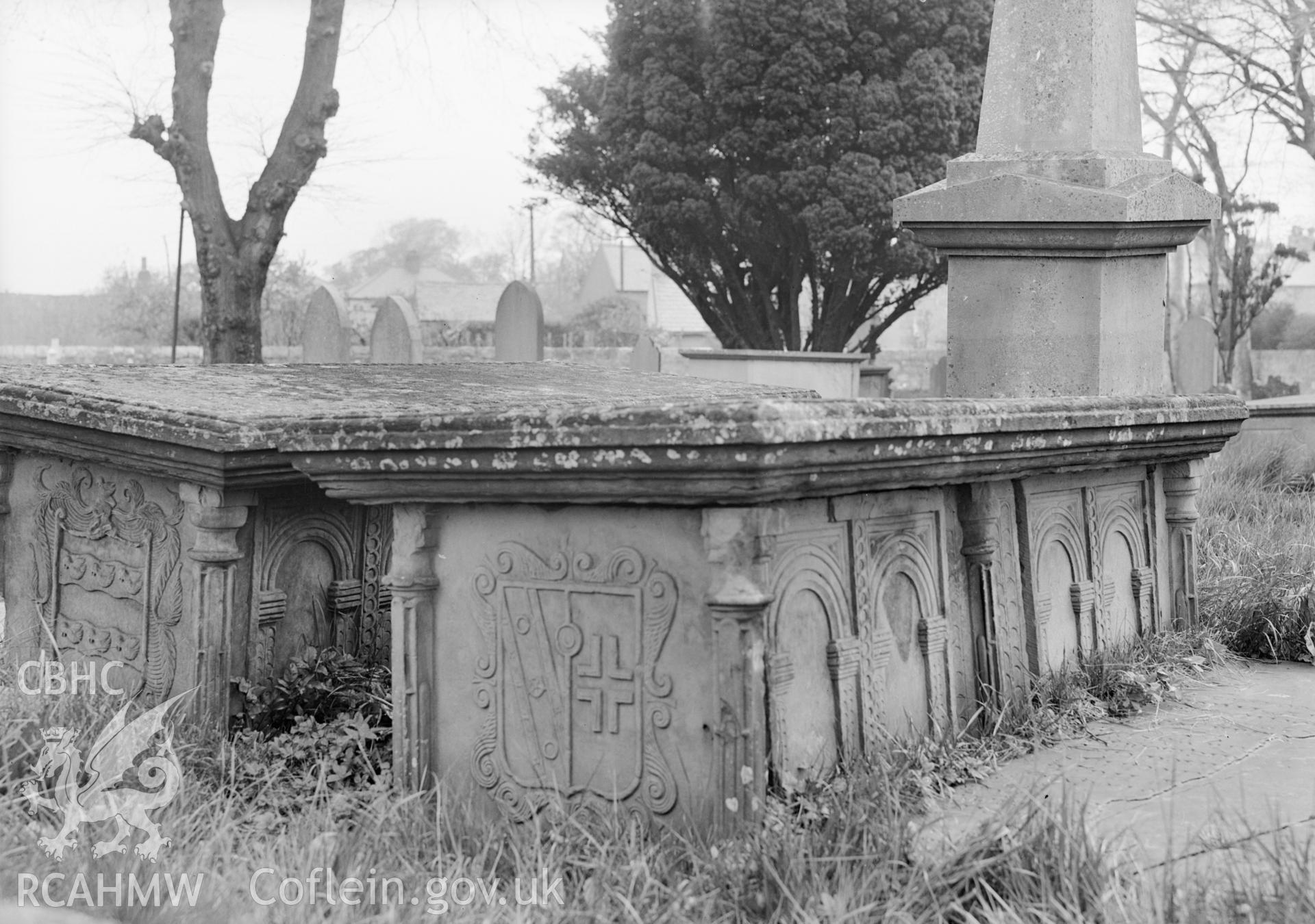 Tombs in the graveyard at Rhuddlan Church.