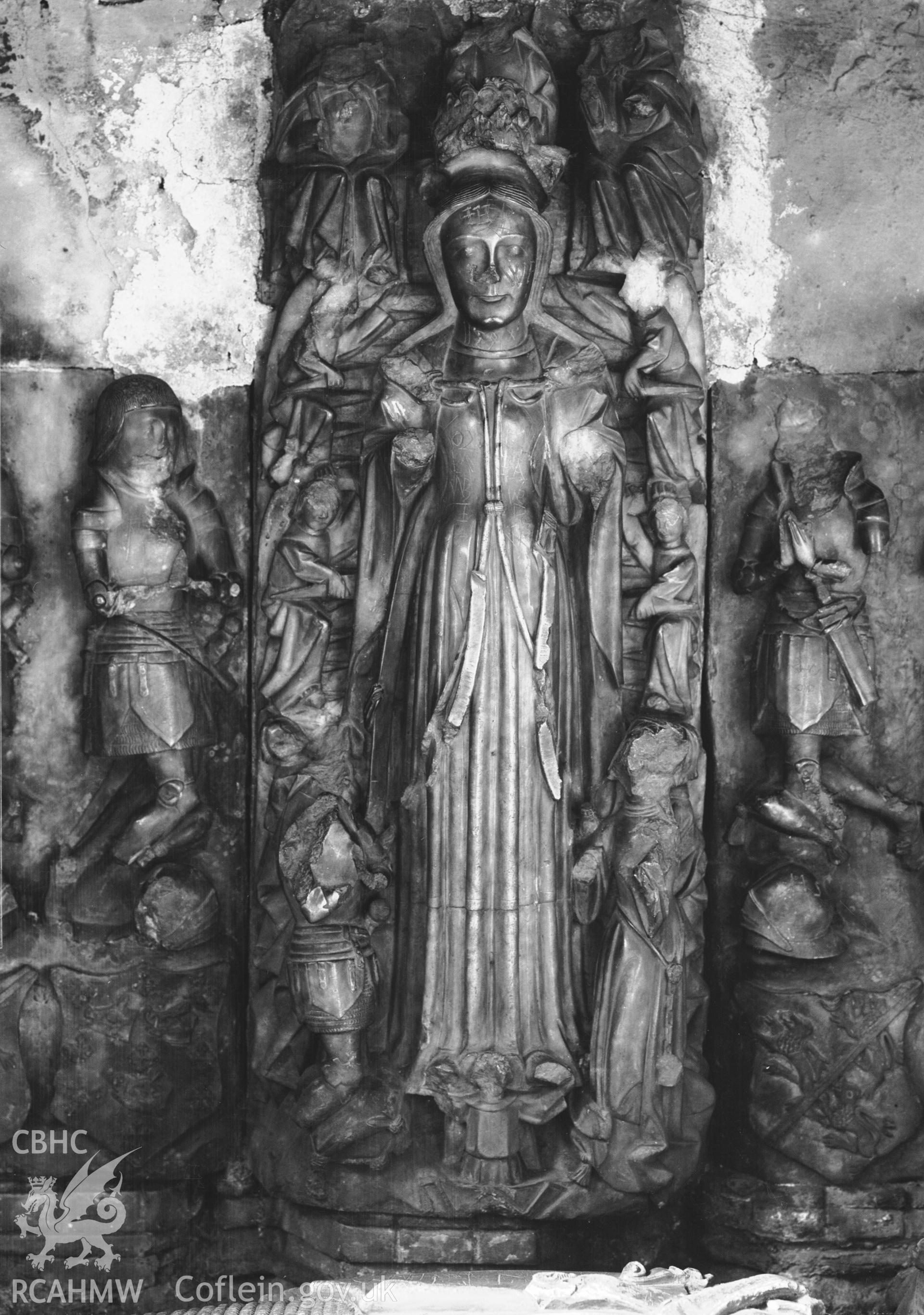 View showing the Herbert tomb at St Mary's  Priory, Abergavenny.