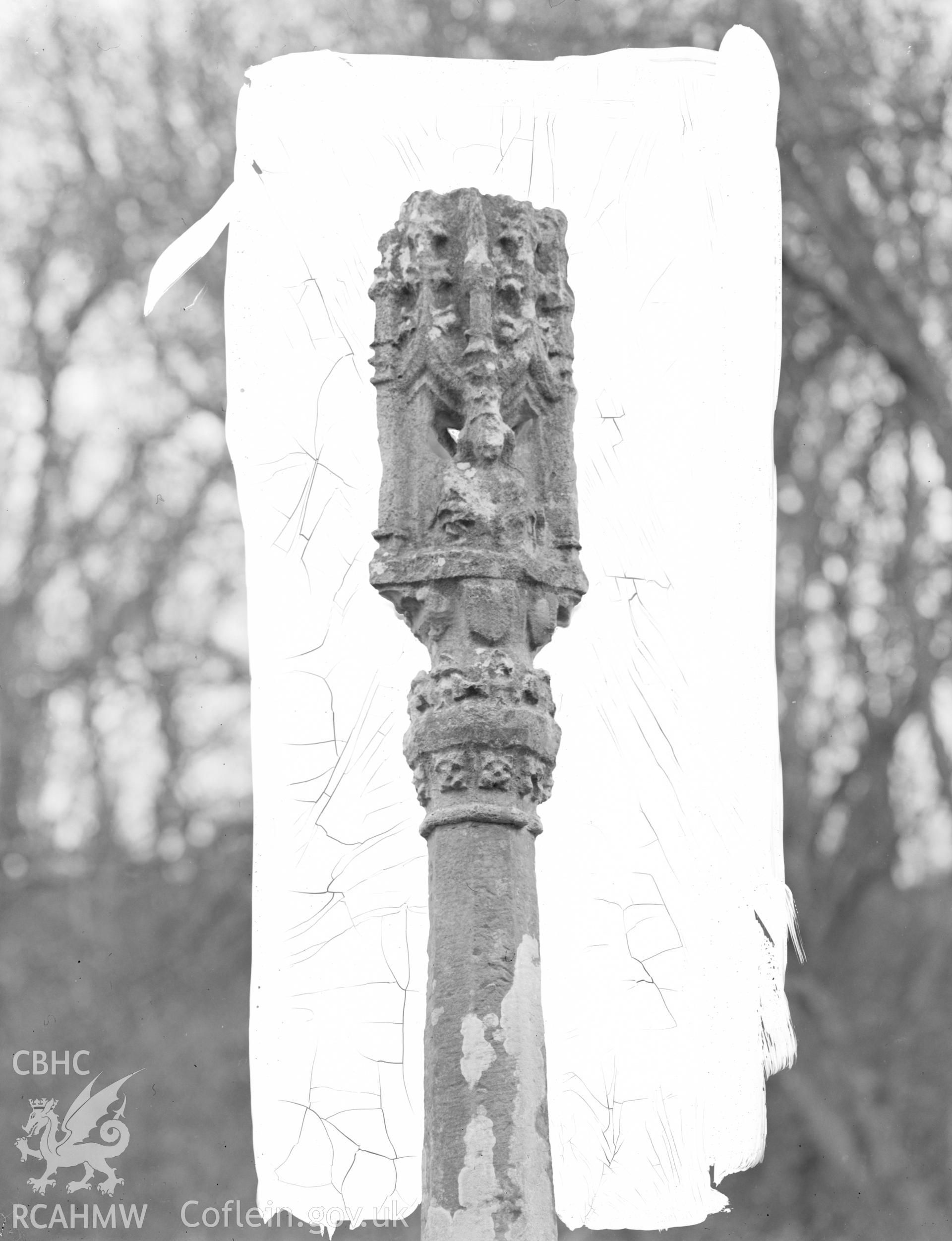 Detail view of monument at St Donat's Church, St Donats taken 06.04.65.