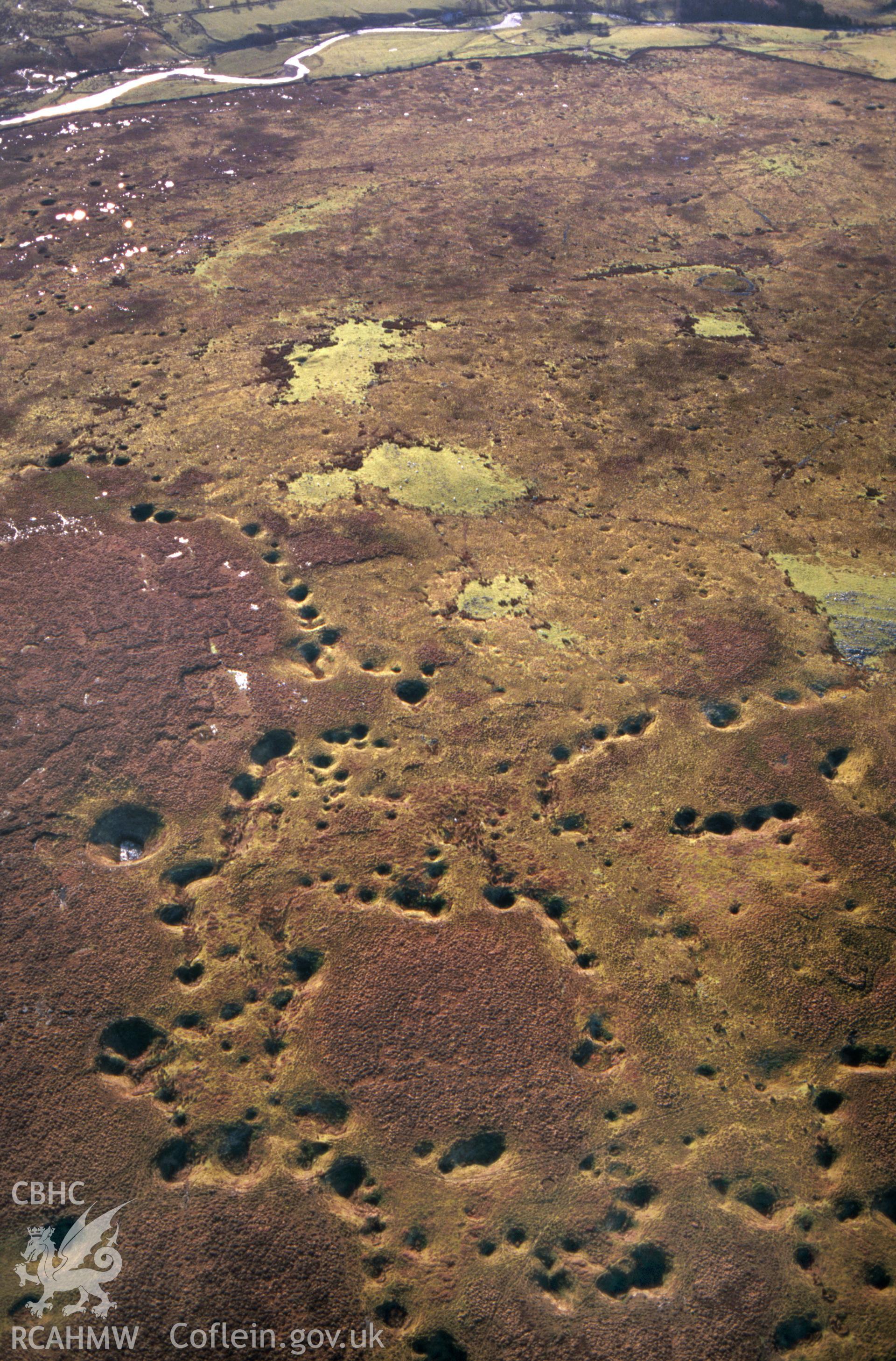 Aerial view of Mynydd y garn settlement and field system.