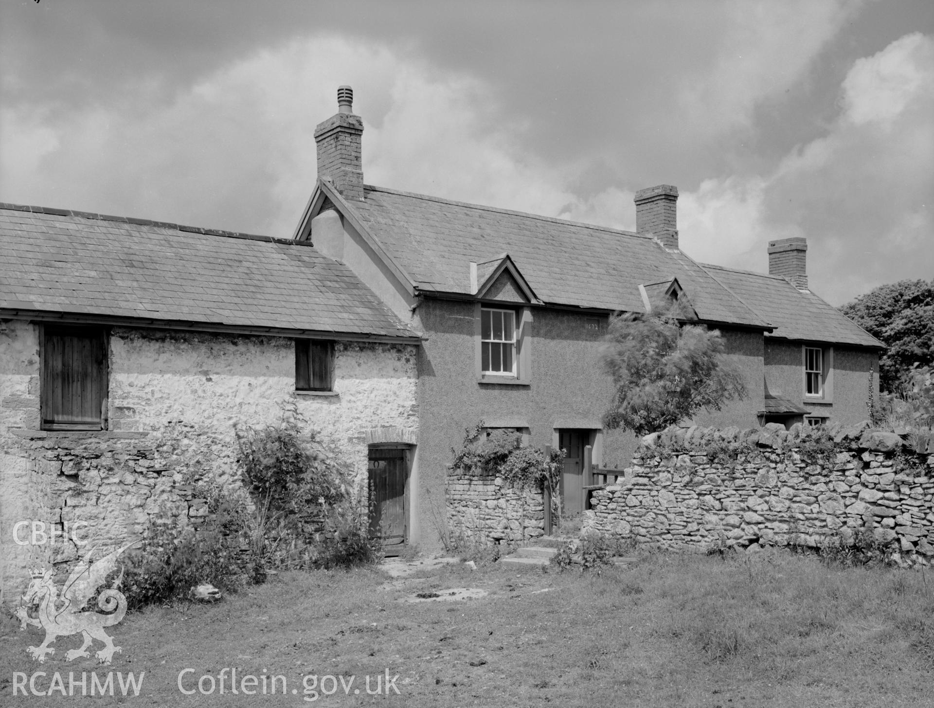 Exterior view of the front of Cae-yr-arfau, Pentyrch taken 23.06.65.