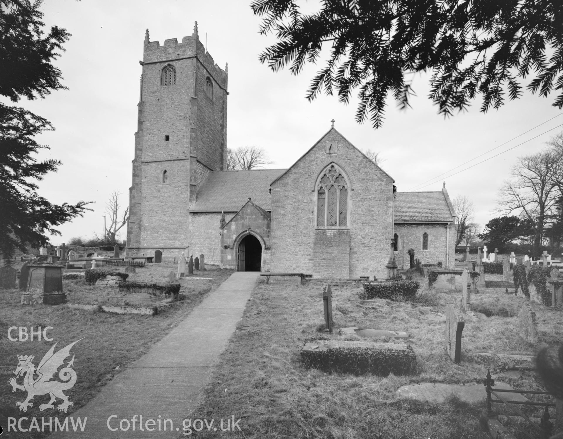 Exterior view of St Blethian's Church, Llanblethian taken 25.03.65.