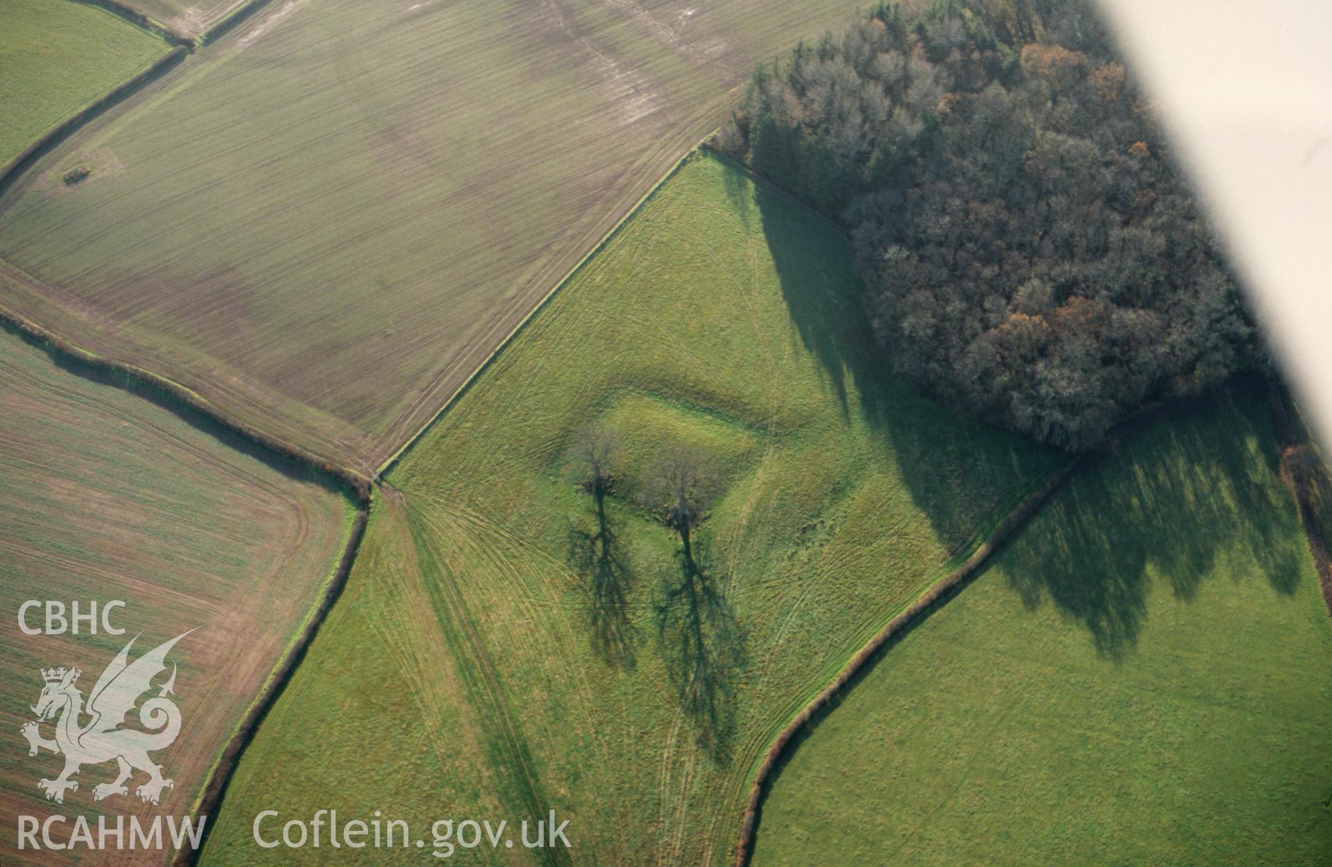 Aerial view of Pant y bat Moat. Taken by Toby Driver 2004.