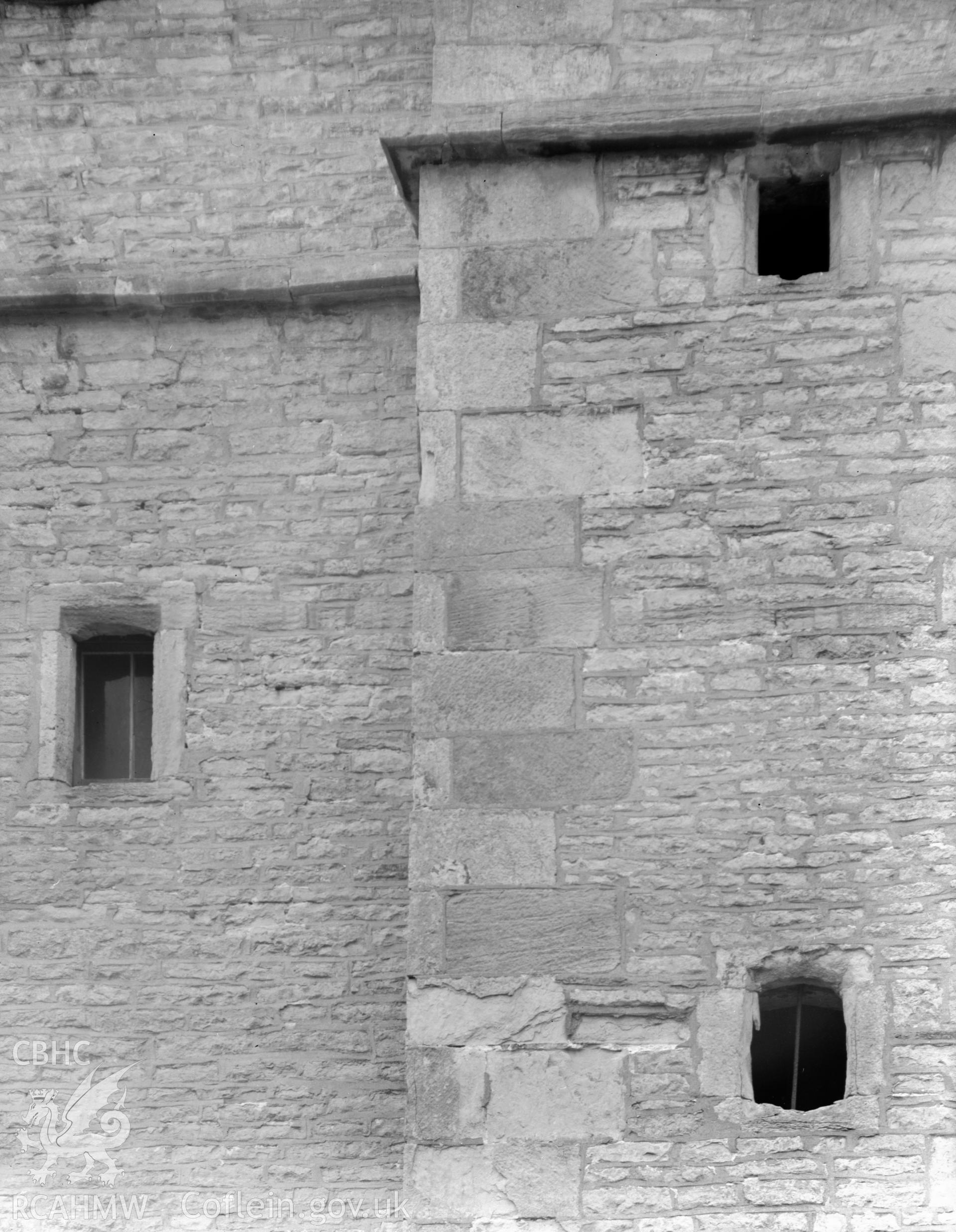 Exterior view of windows at St David's Church, Laleston taken 09.04.65.