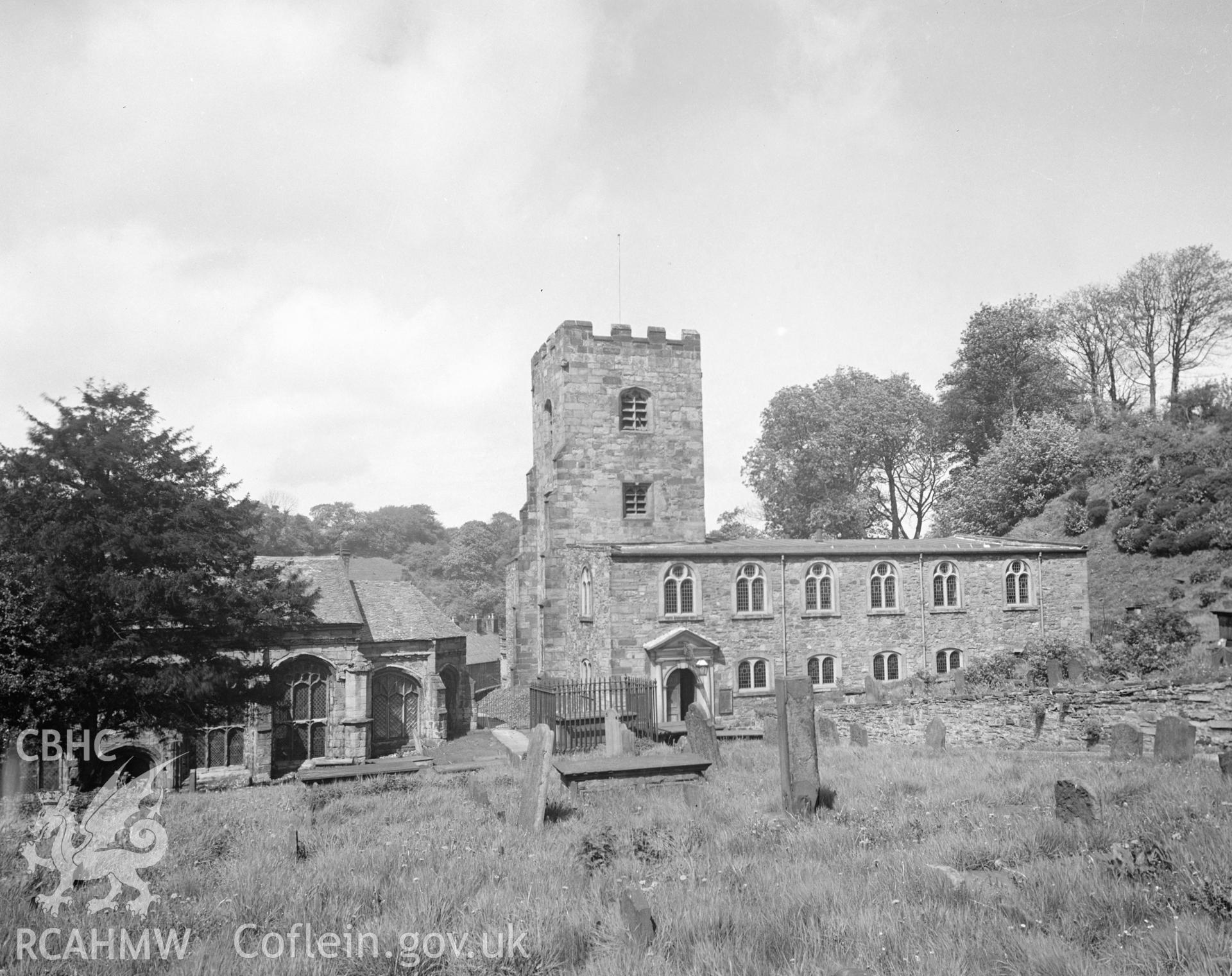 Exterior view from the south of Holywell Church taken 13.05.1942.