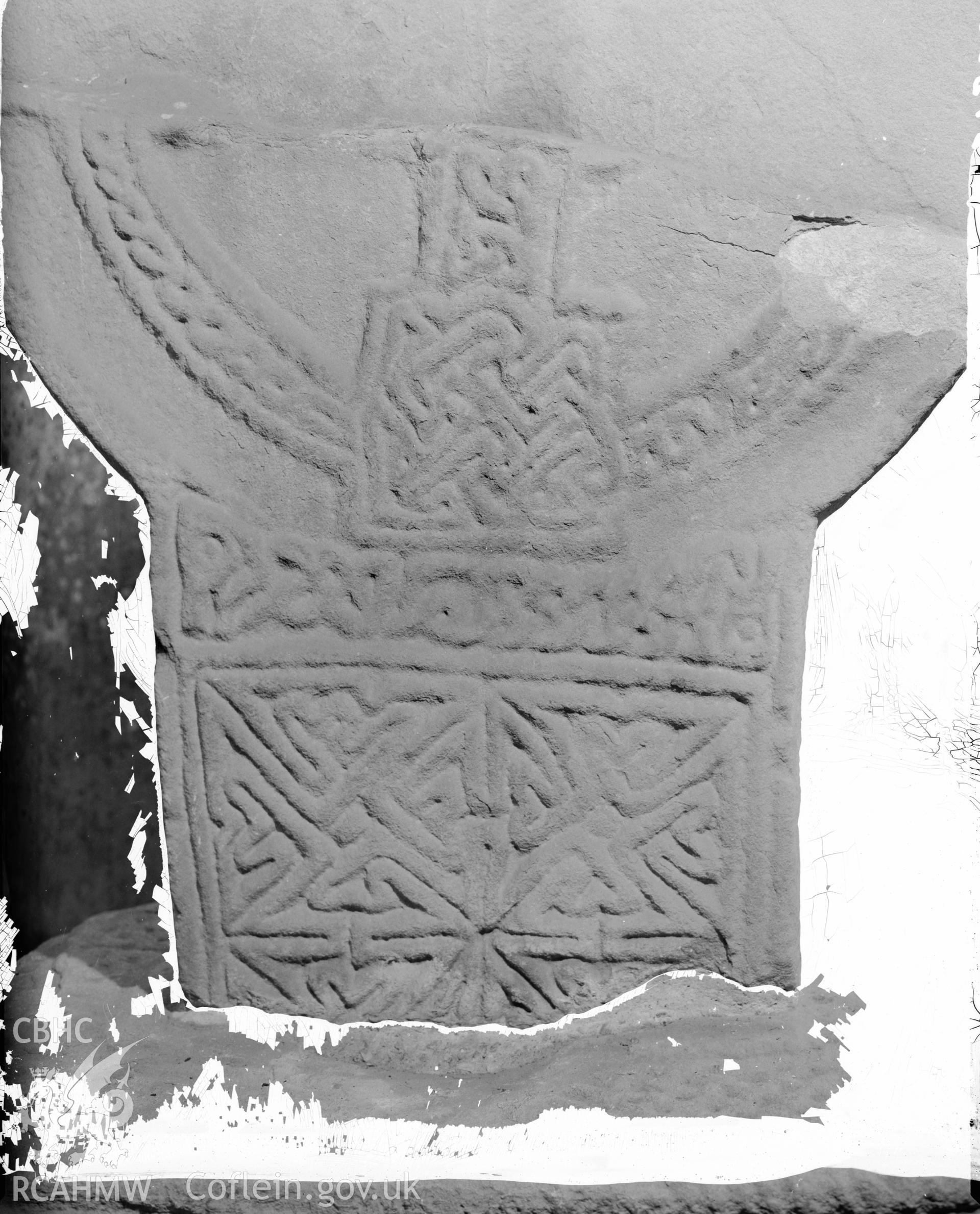 View of Conbelin Stone in Margam Stones Museum