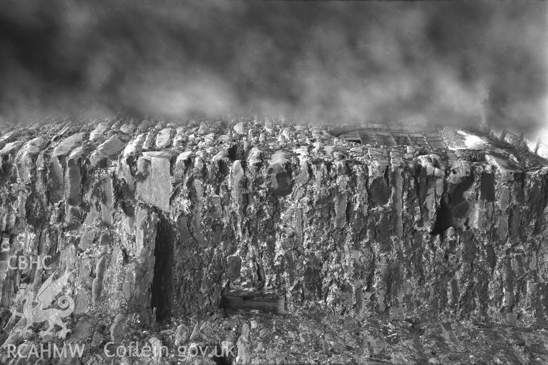 View of stonework at Plas Coch, Conway, taken 26.10.1950.