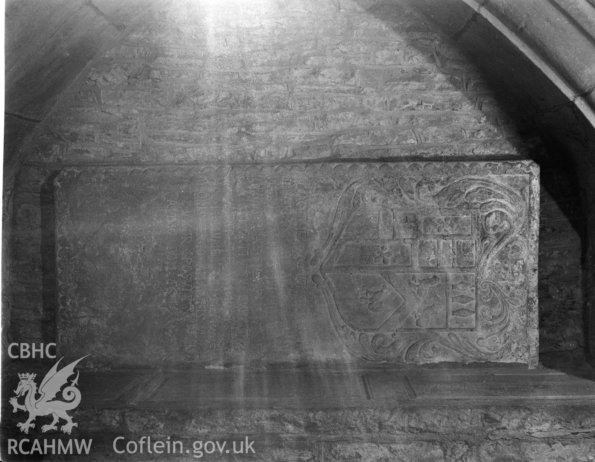 Grave slab at St Edmund's Church, Crickhowell.