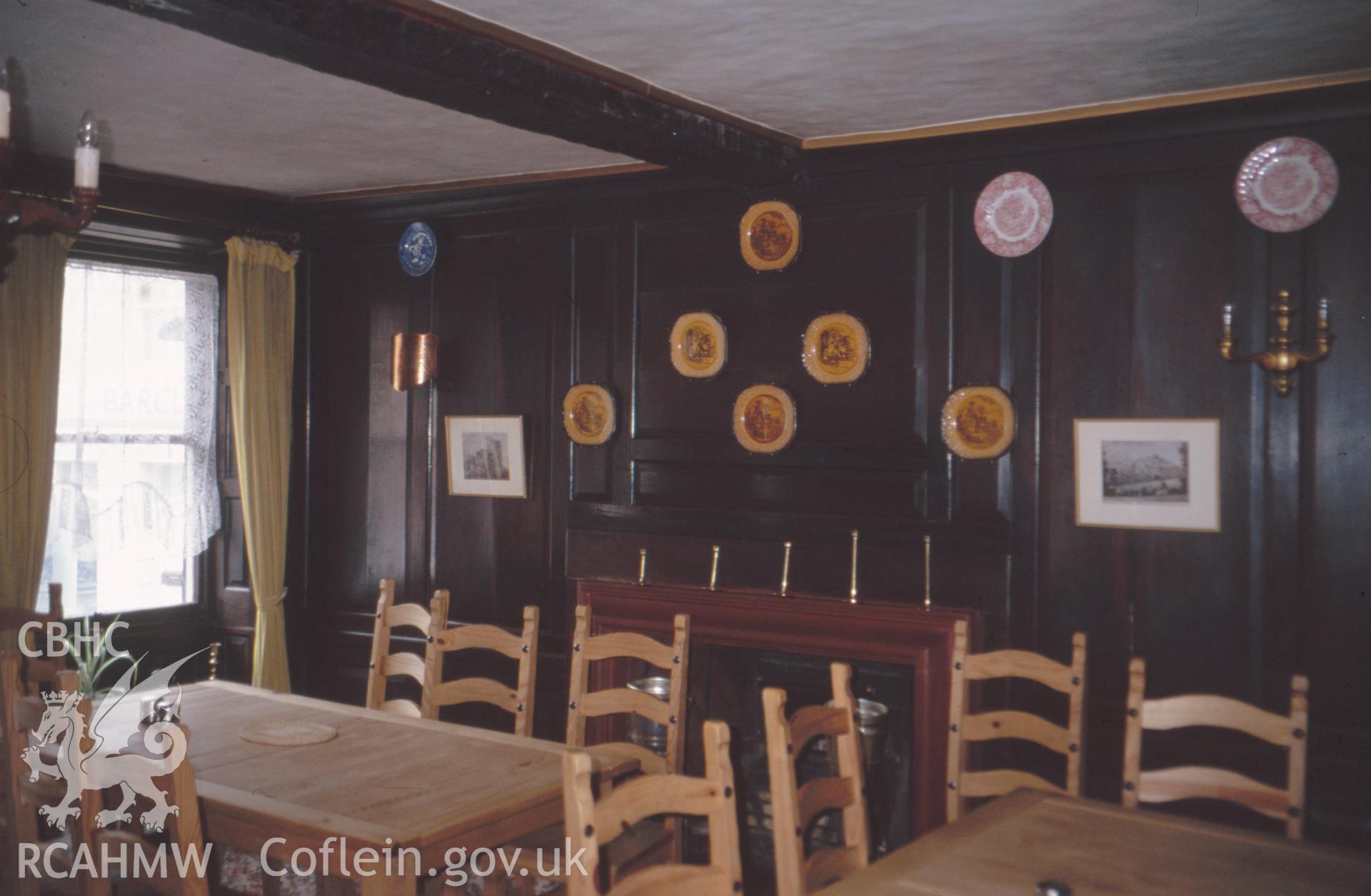 Interior view showing panelled parlour in the brick wing.