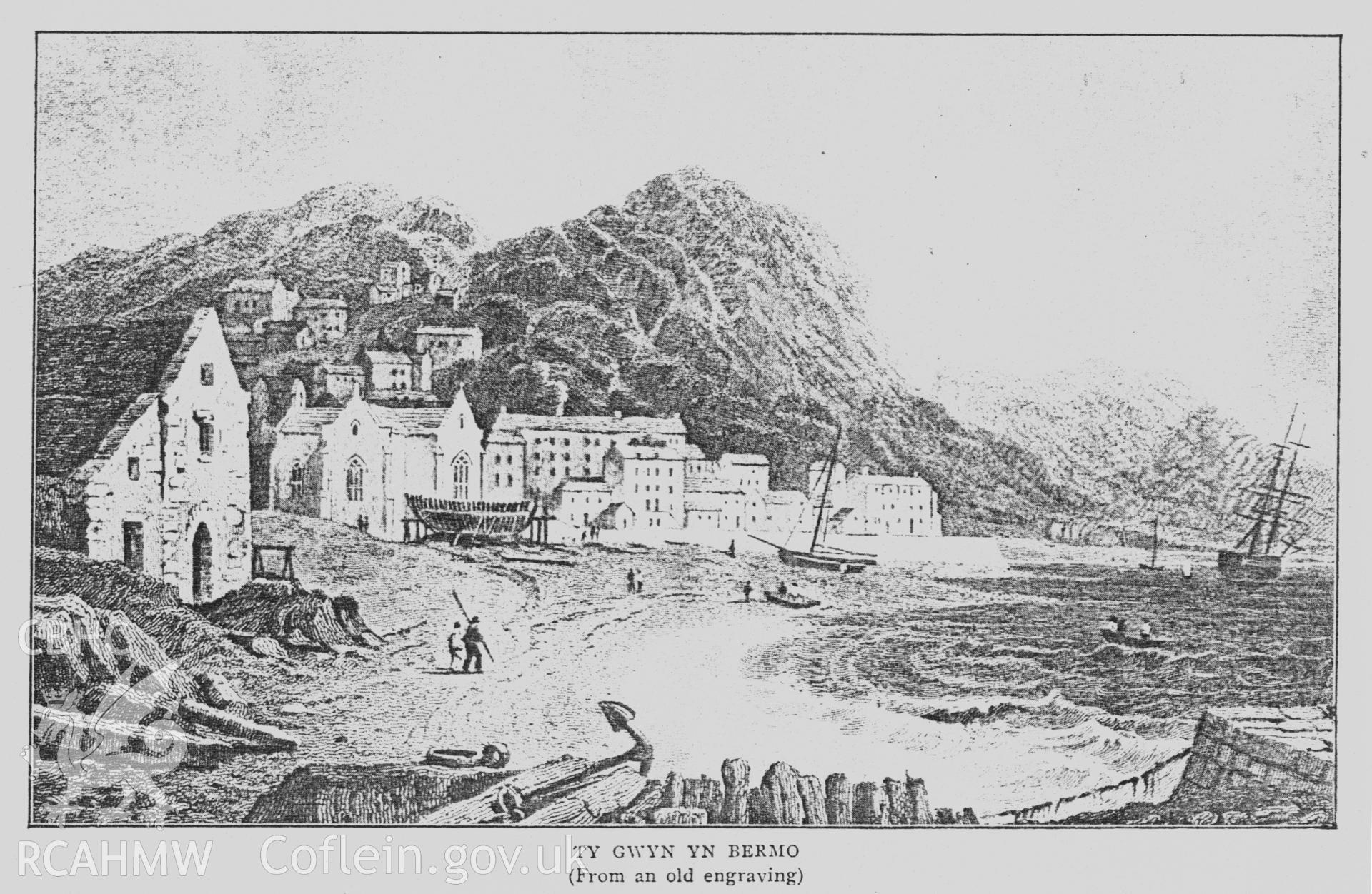 Pp. 22-26 in E. Rosalie Jones, The History of Barmouth, relating to the history of Ty-Gwyn, Barmouth, Merioneth. Includes a black and white print of a drawing showing Ty-Gwyn, c.1800