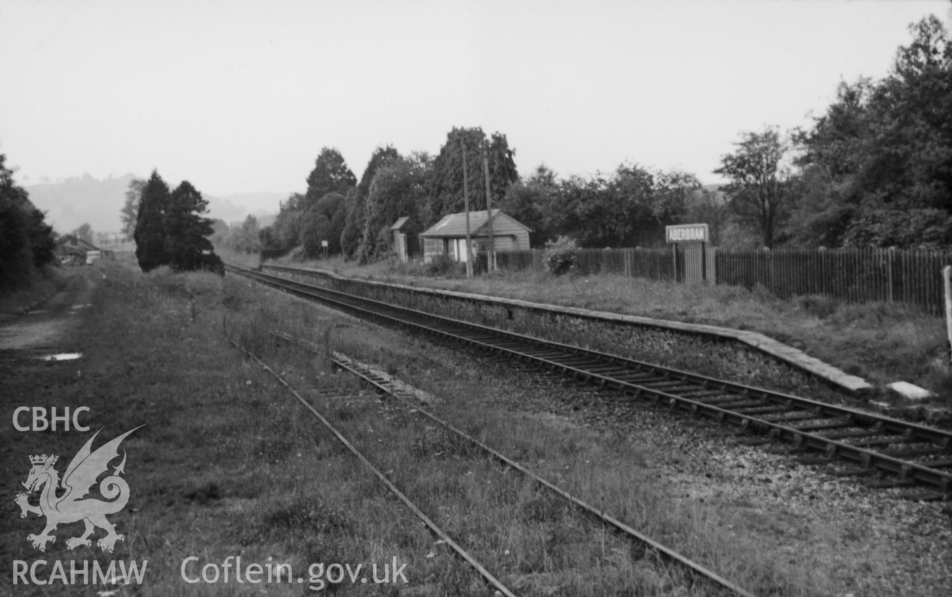 Black and white photo of Aberbran Halt. Rokeby Album I part 2, photo no 59a.