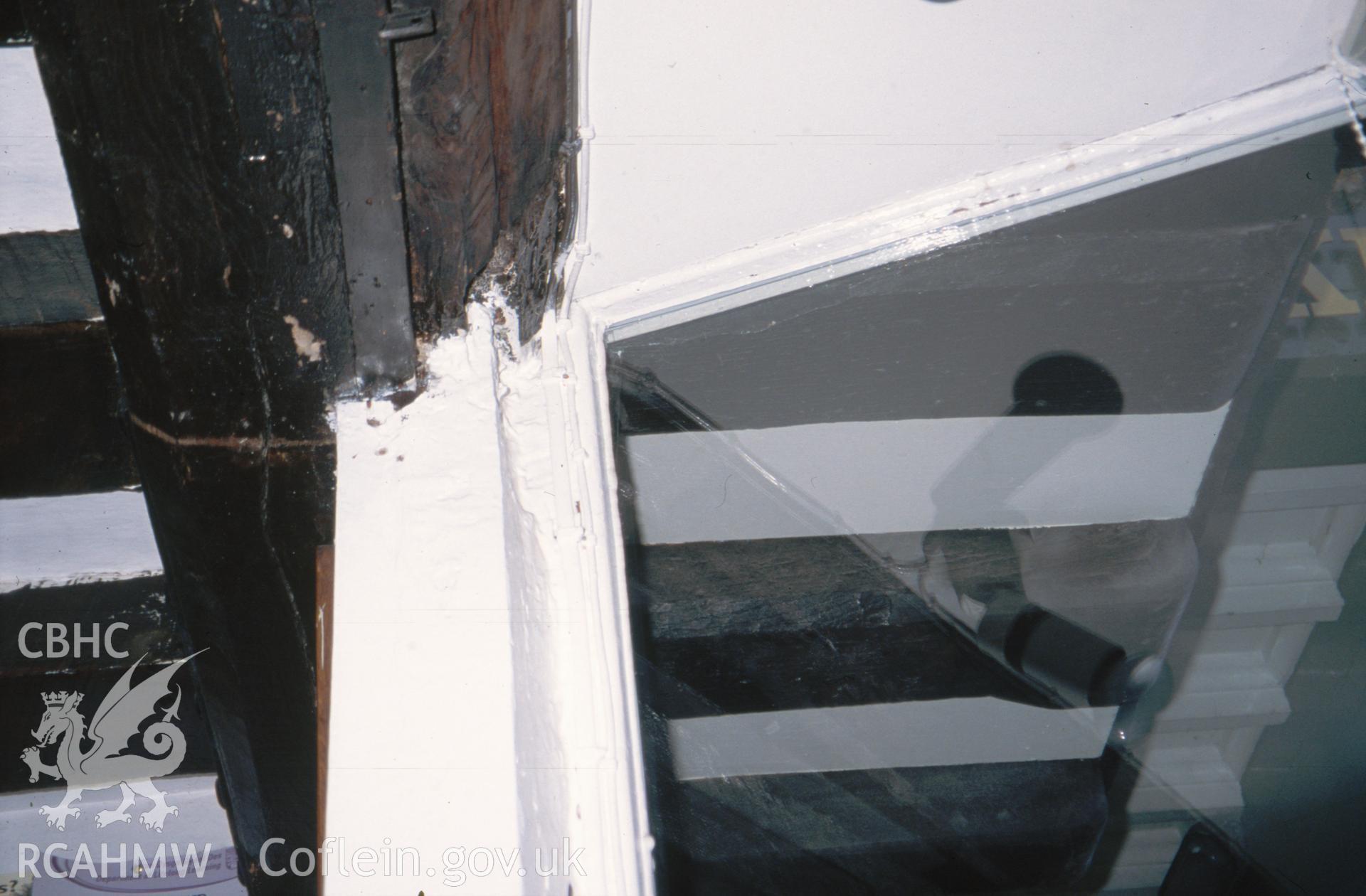 Interior view showing ceiling beam on the ground floor to High Street end.