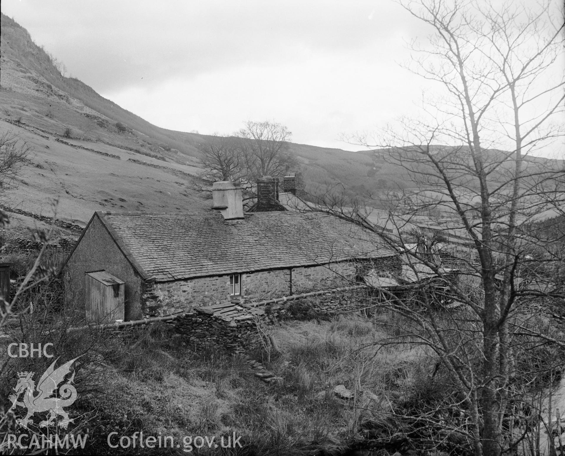 Black and white photograph of Blaen y Glascwm showing view from the south-west, taken by RCAHMW, Dec 1949.