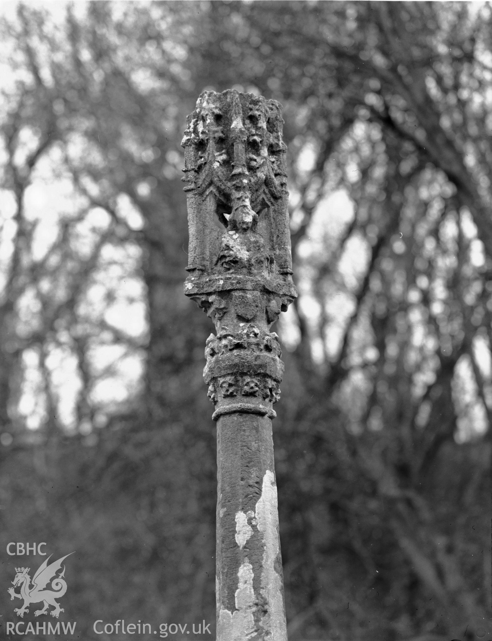 View of cross in the graveyard of St Donats Church, St Donats, taken 14.05.64.