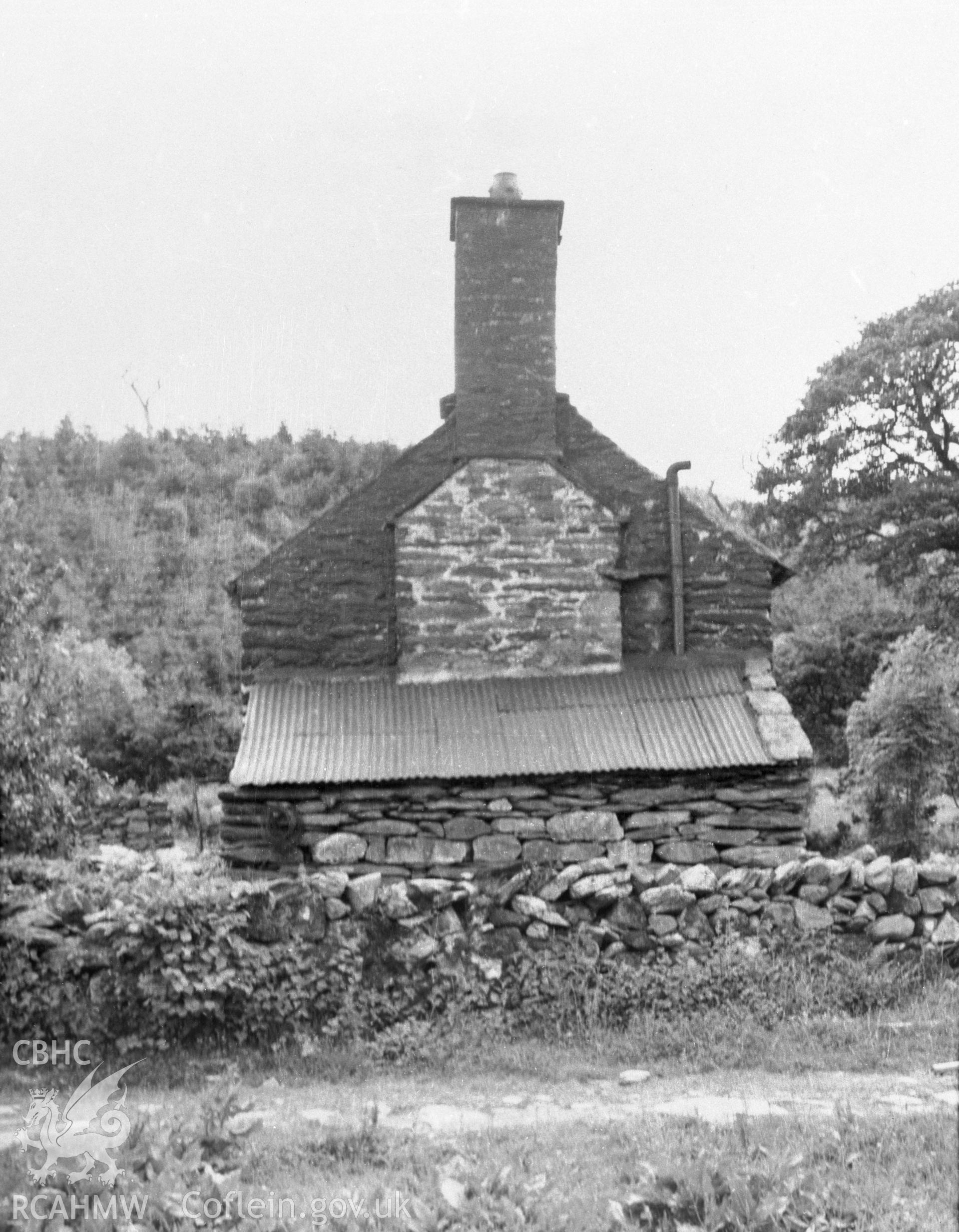 Copy of an early photo showing north gable end