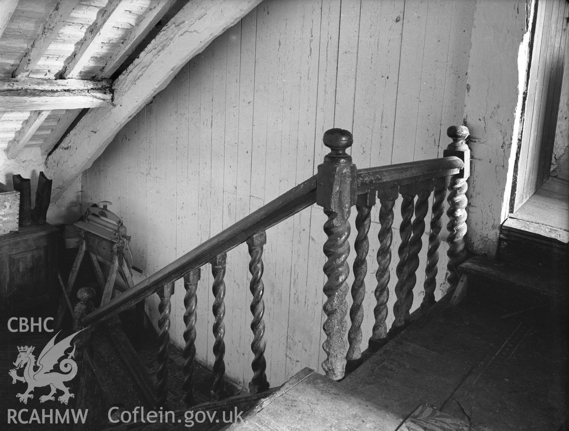 Interior view showing stairs from the landing.