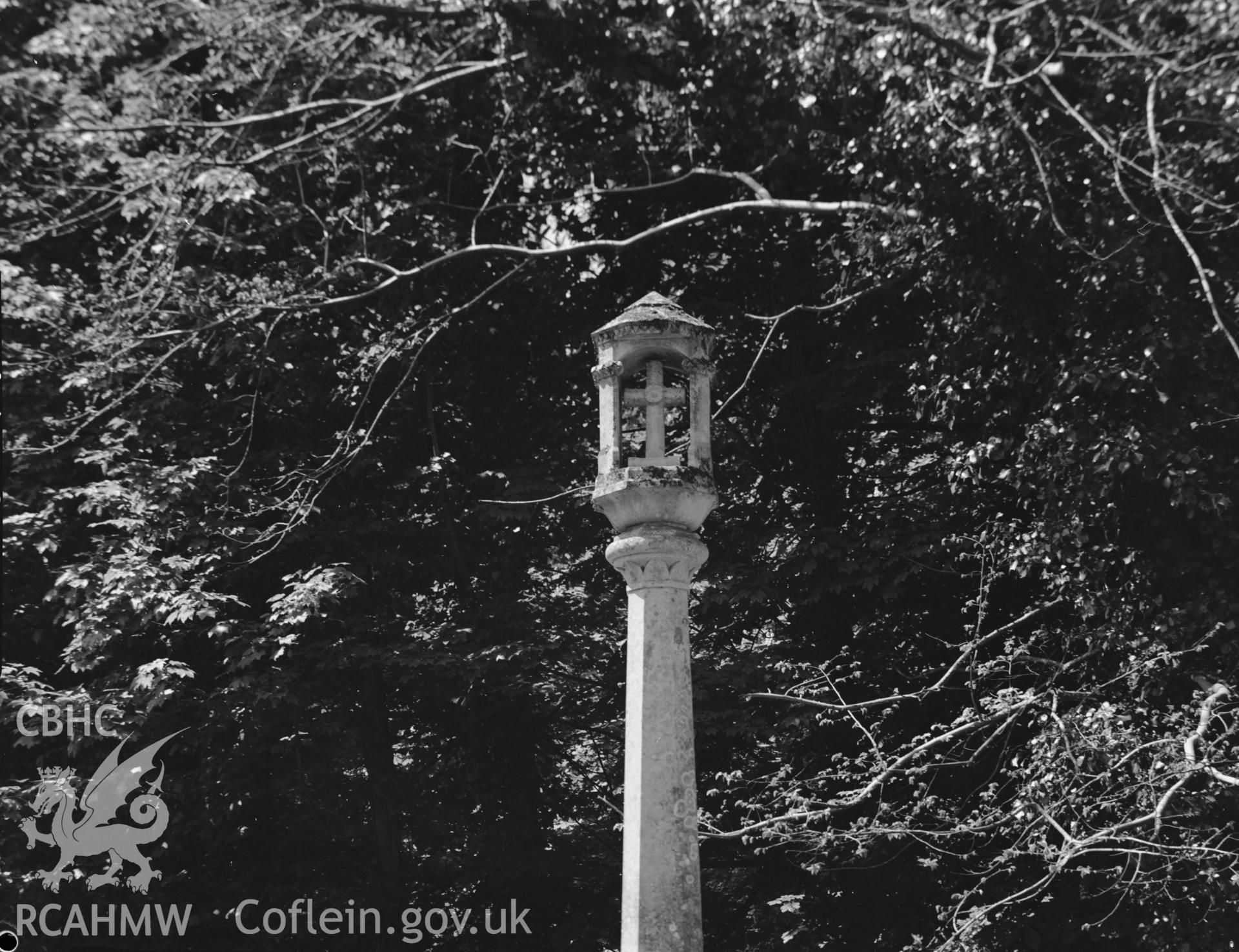 View of cross in the graveyard of St Donats Church, St Donats, taken 14.05.64.