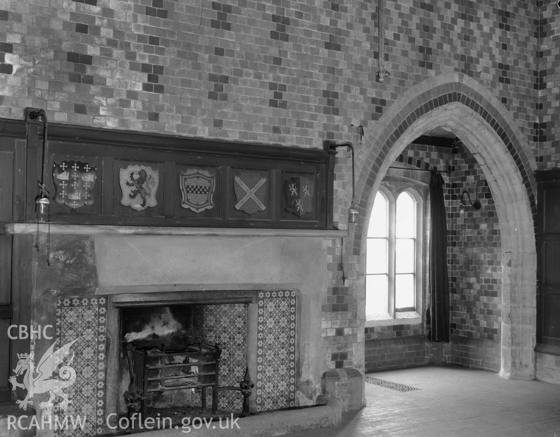 Fireplace and reused arch