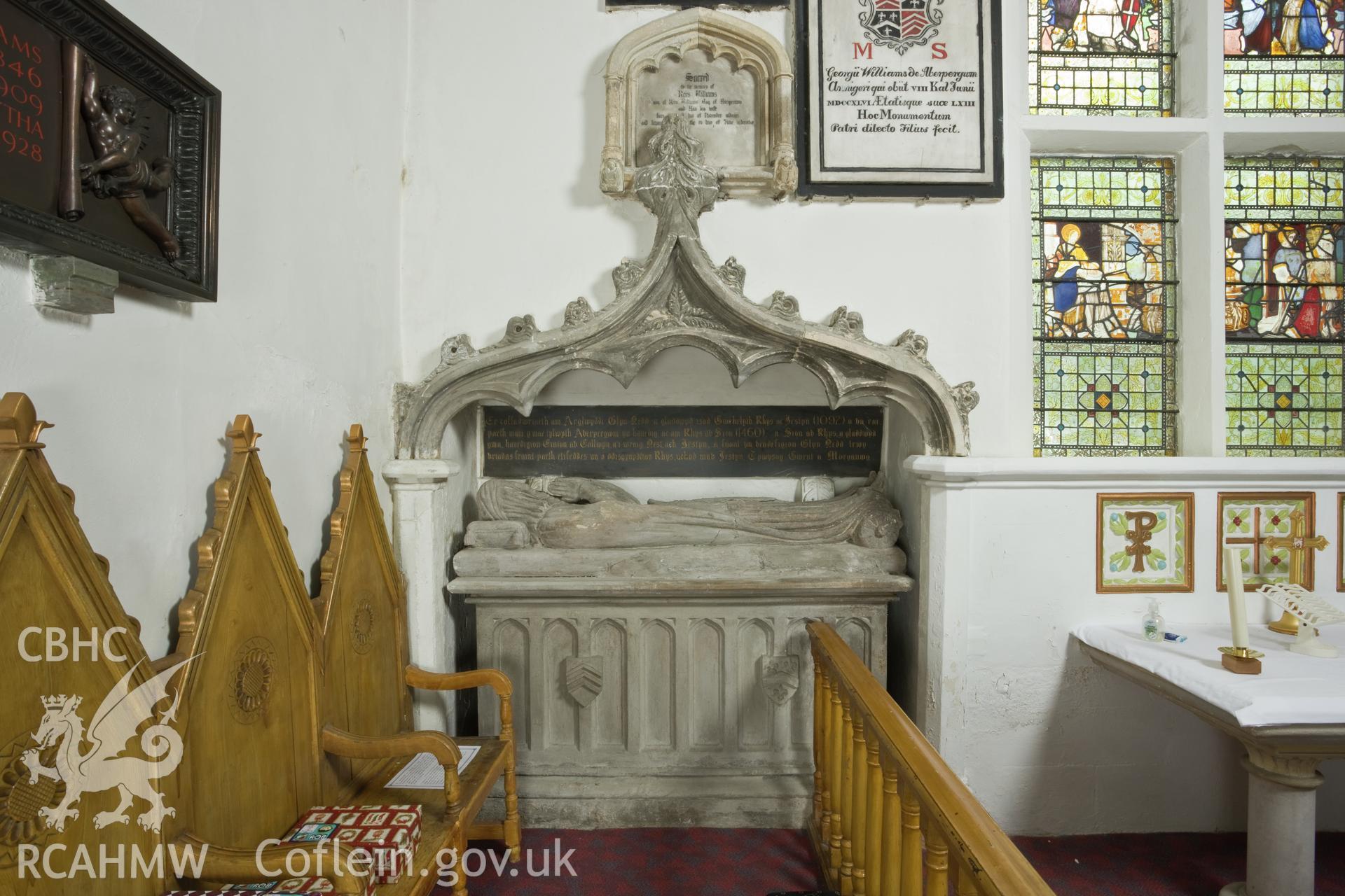 Tomb on left of altar.