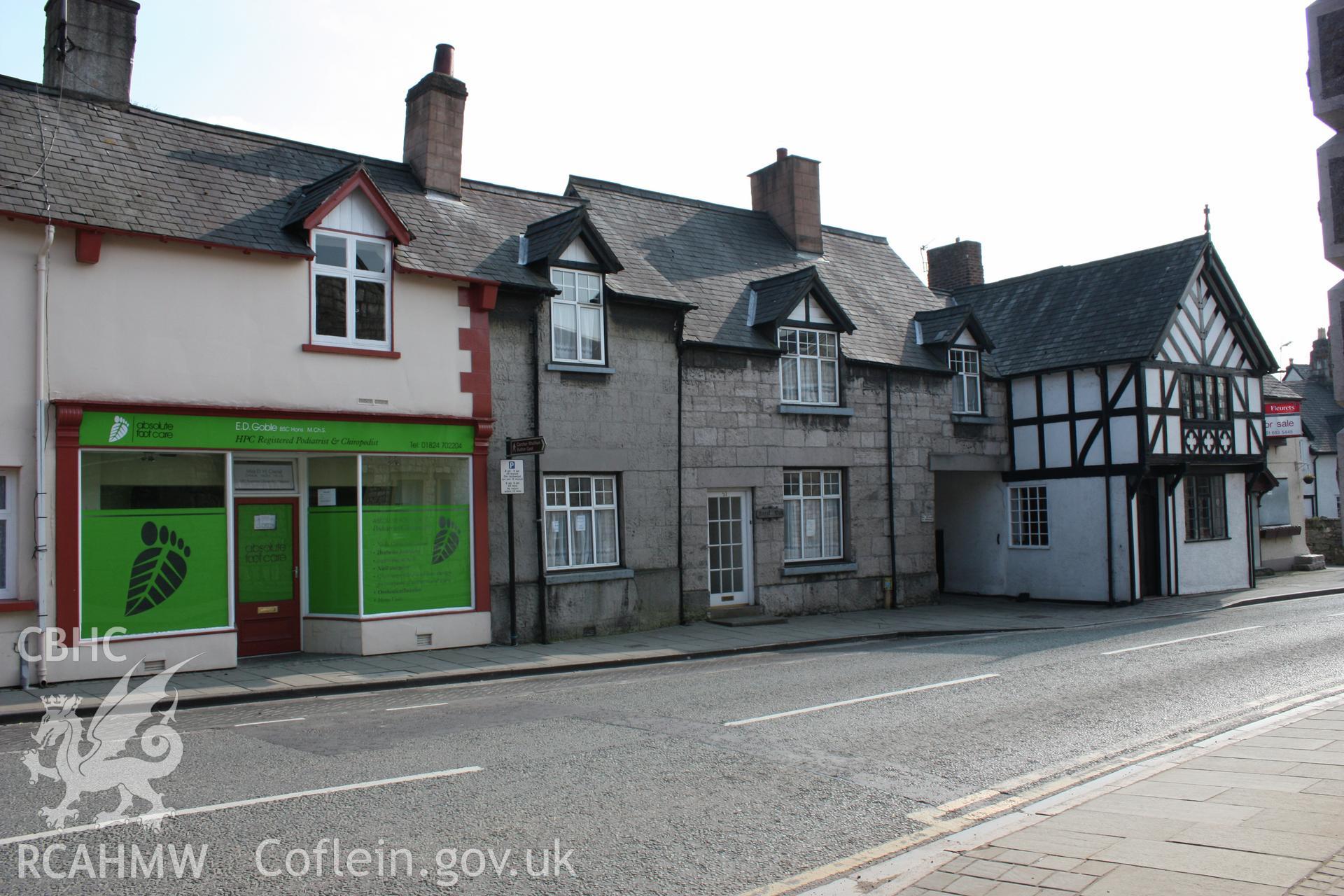 View from north showing 47,49 & 51 Clwyd Street & cross-wing.