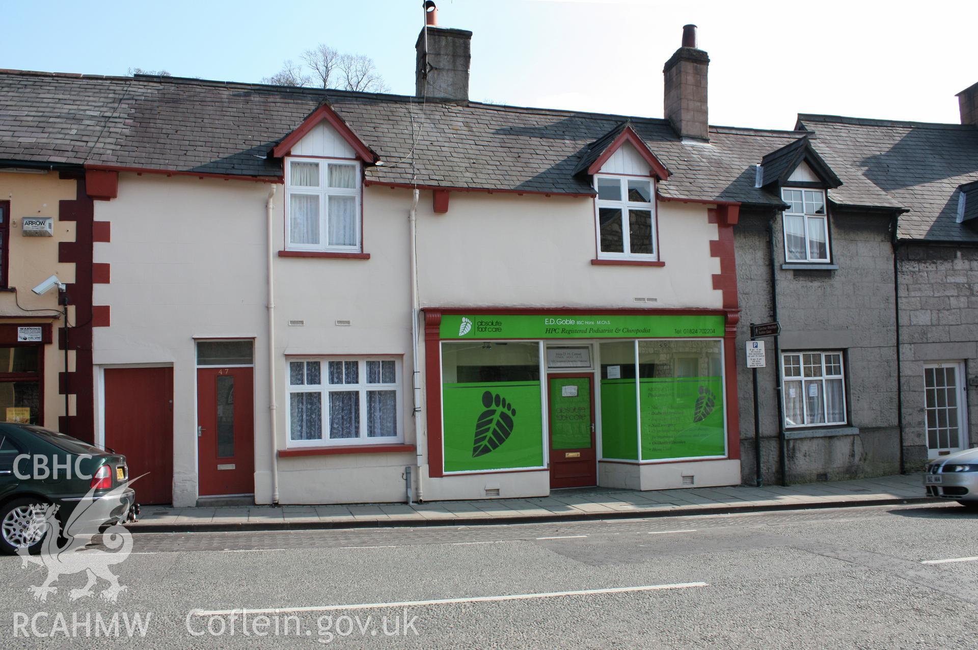 View from north showing 47,49 & 51 Clwyd Street.