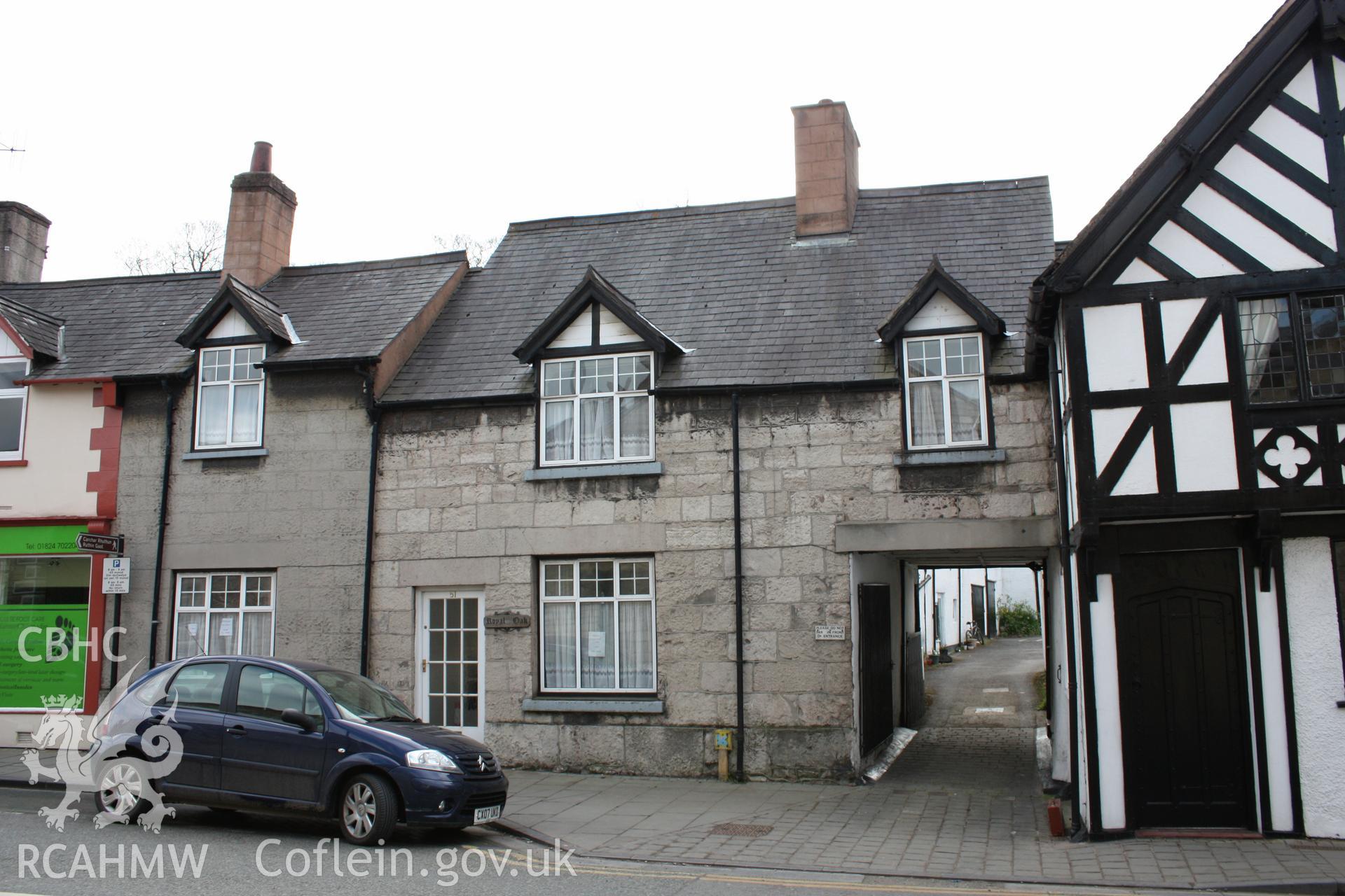 View from north showing 49 & 51 Clwyd Street & cross-wing.